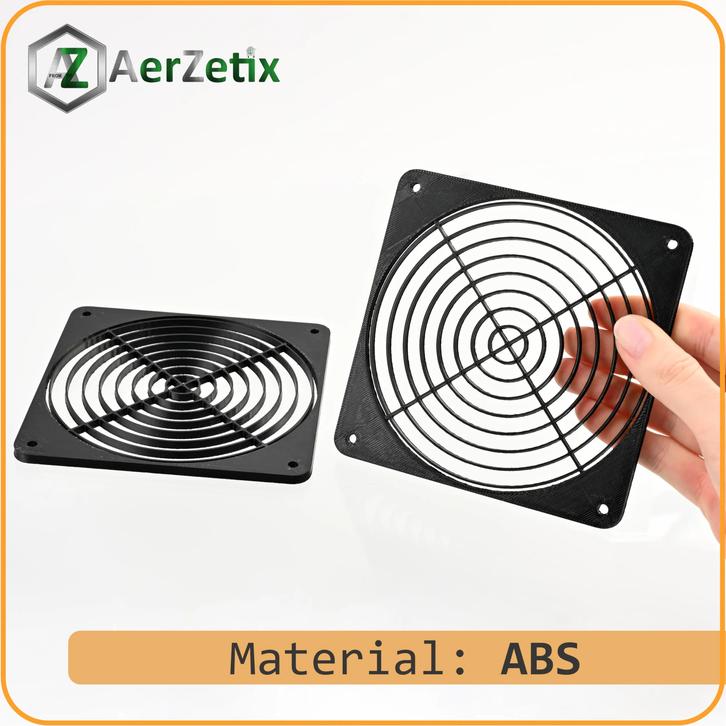 Aerzetix - Set di 2 Griglie per Ventola 120x120 mm in plastica per Computer PC stampanti dispositivi audiovisivi proiettori multimediali | Colore Nero