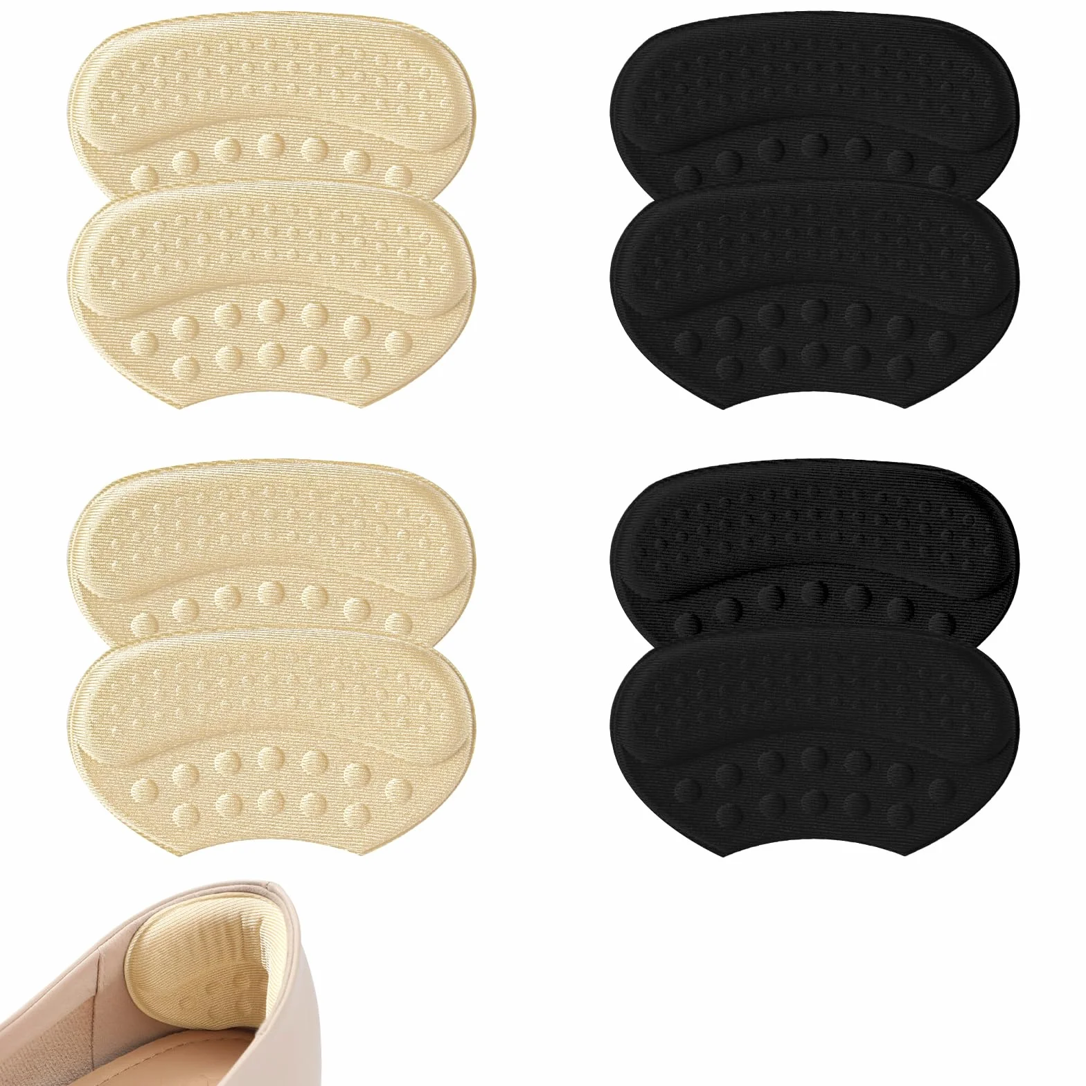 Zorplex 4 Paia Inserti Antiscivolo autoadesivi per Scarpe, Proteggi Tallone Morbidi, Ridurre Sfregamenti e Vesciche
