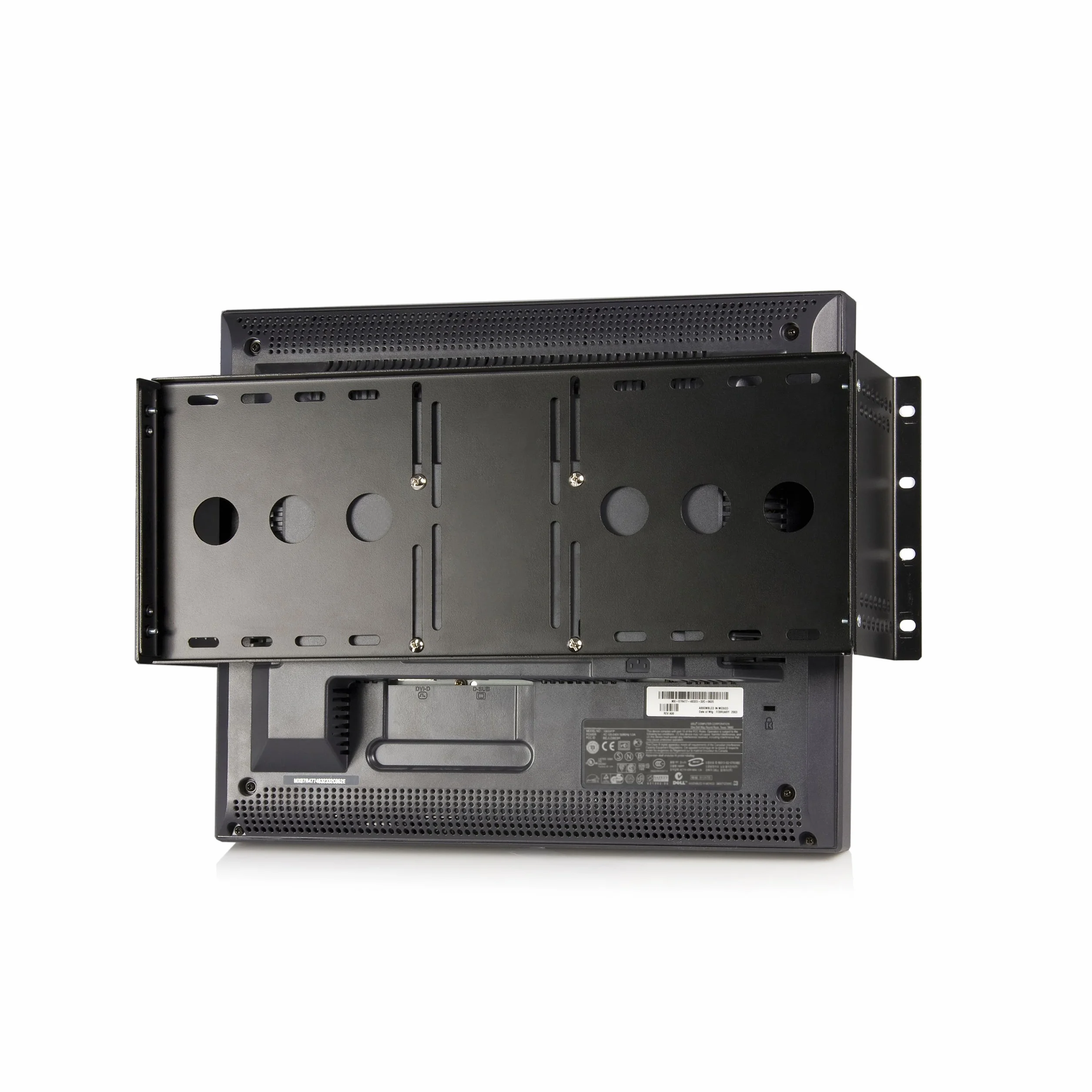 StarTech.com Staffa di montaggio 4U per display LCD VESA per armadi rack 19'', Supporto per monitor VESA universale in acciao pressato a freddo, Staffa 4U per server rack (RKLCDBK)
