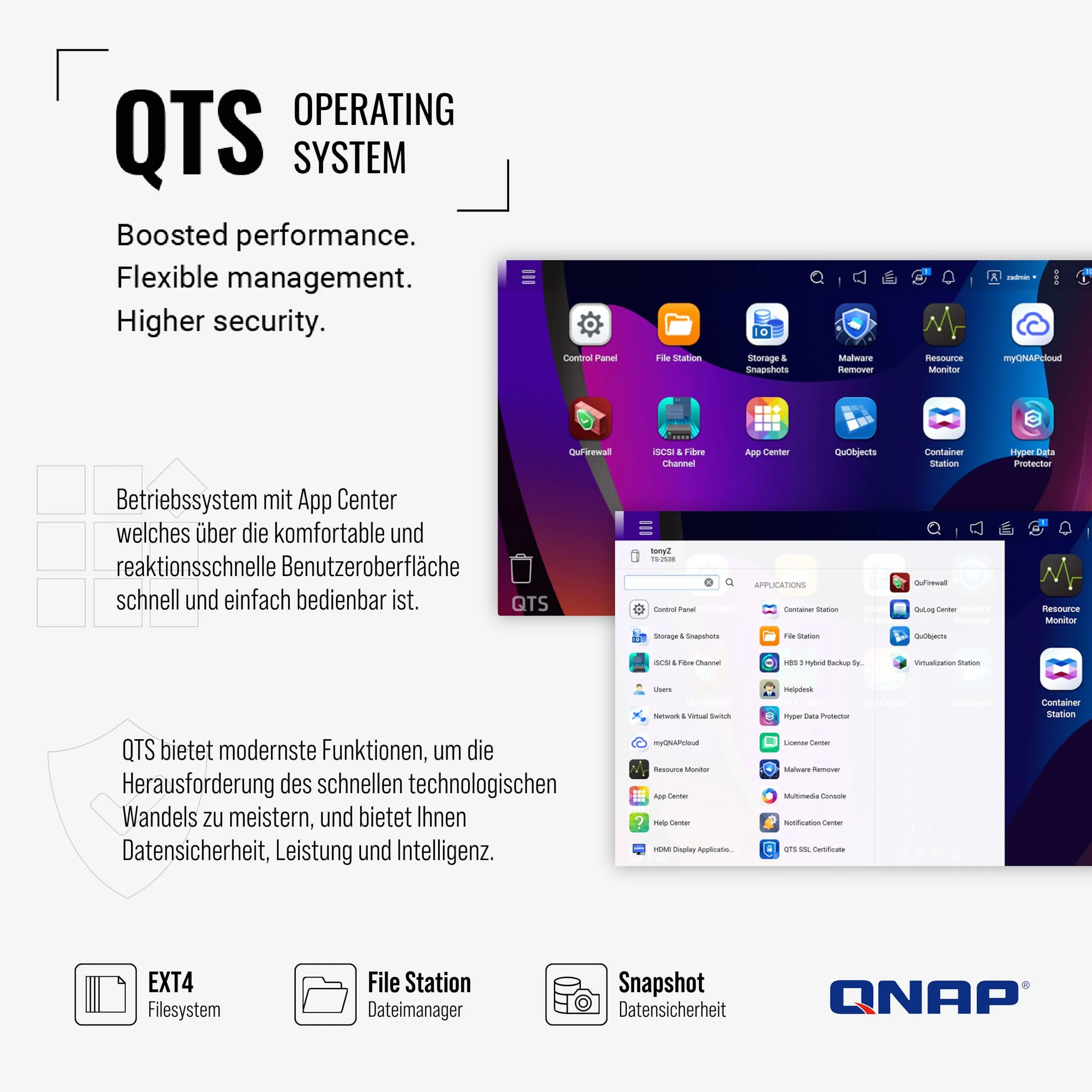 QNAP TS-462-4G serveur de stockage NAS Tower Ethernet/LAN Blanc N4505