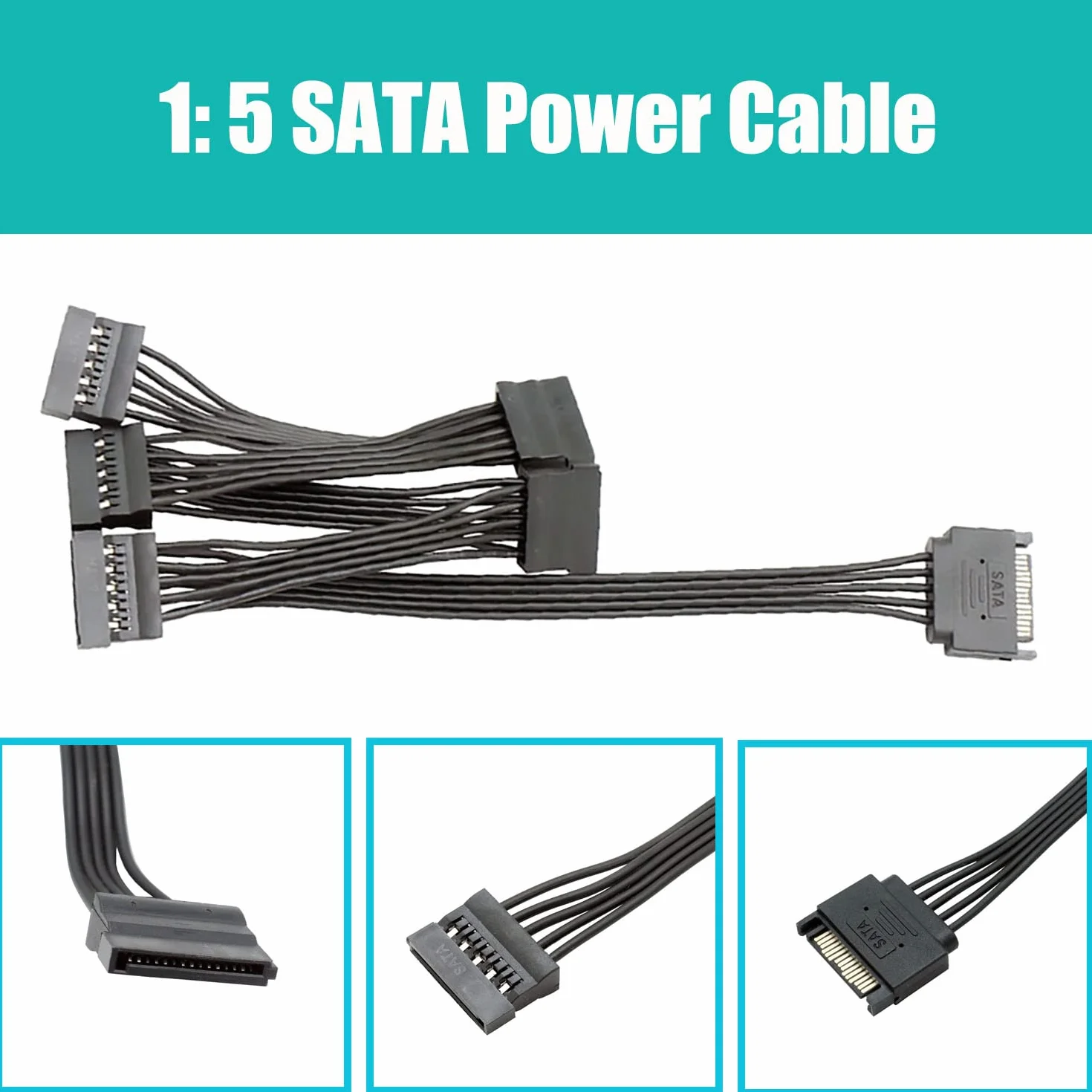 GLOTRENDS SA3026-C Scheda di espansione PCIe X4 SATA a 6 porte con cavi SATA e di alimentazione, compatibile con Windows, Linux, Mac OS, NAS