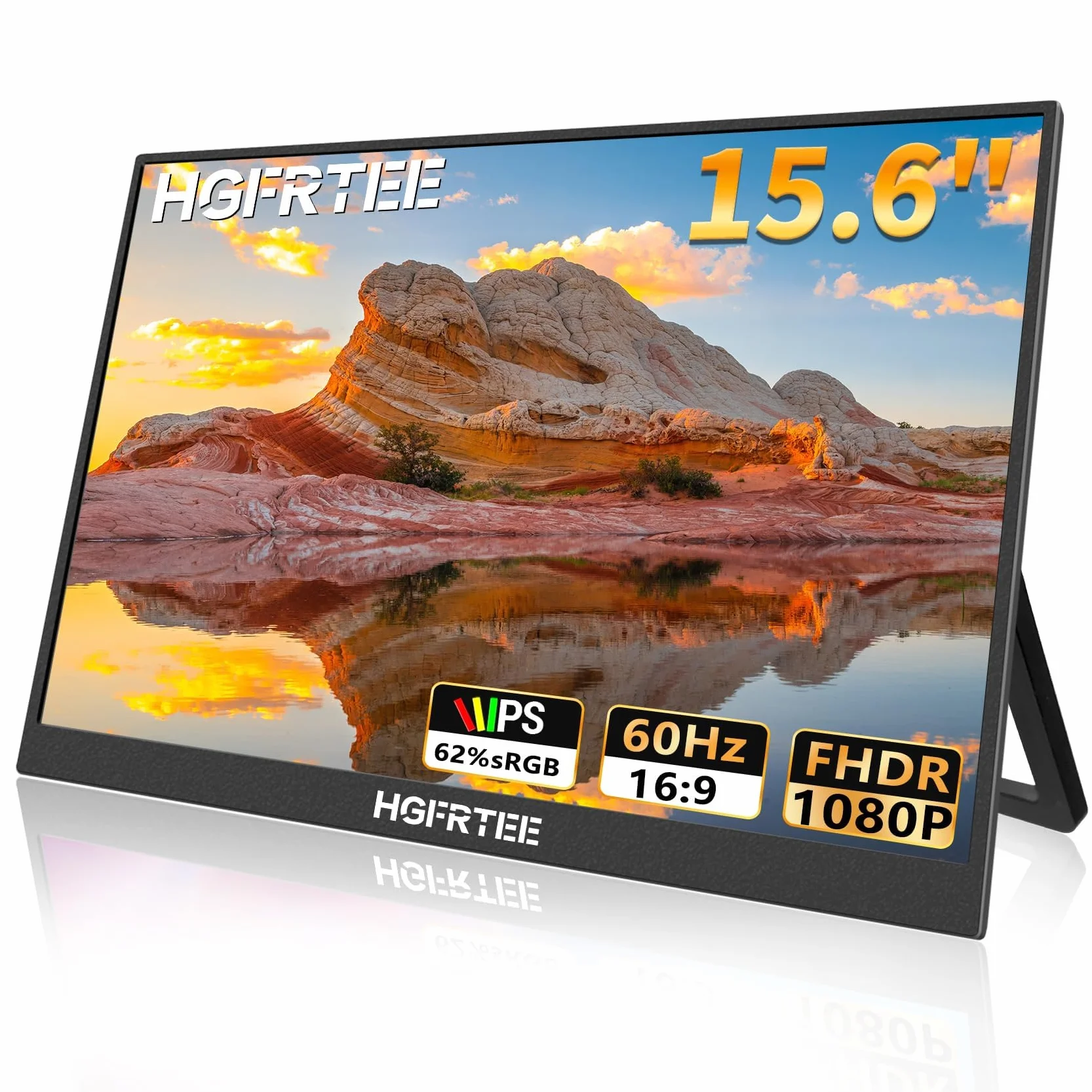 Monitor portatile 15,6 Pollici FHD, Schermo Portatile 1920 x 1080 FHD, 60Hz, Antiriflesso IPS, USB-C, mini HDMI, Altoparlante, Supporto Pieghevole, VESA, per PC, Laptop, Mobile