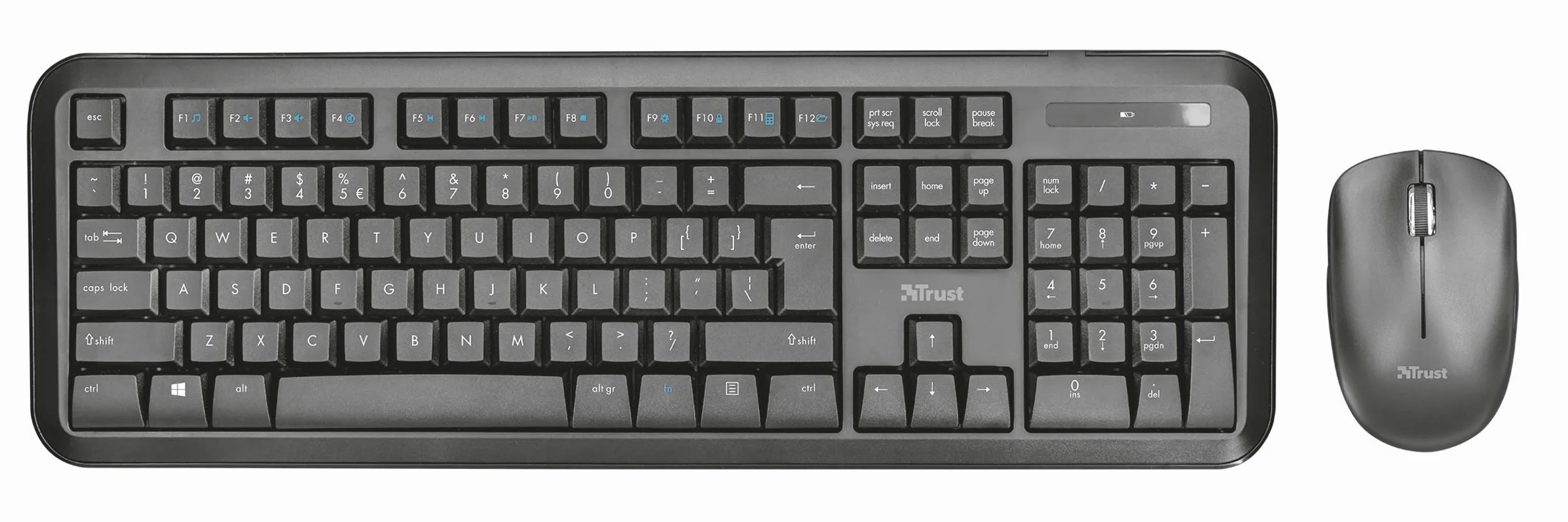 Trust Nova Tastiera e Mouse Wireless, Nero [Layout Italiano]