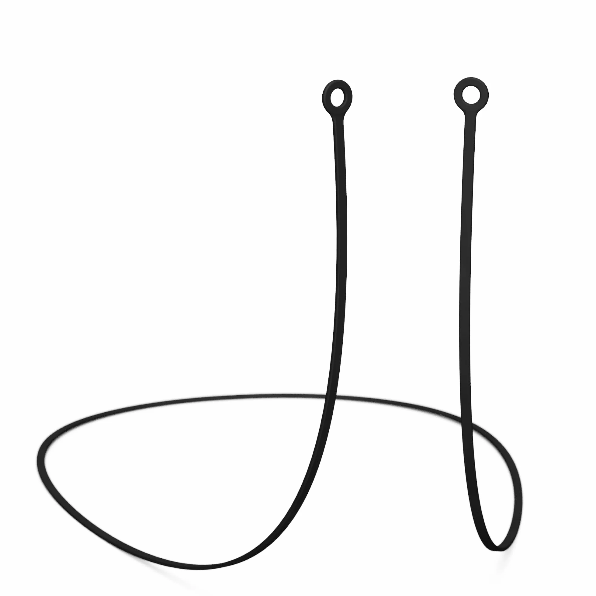 CURVD Cordino per tappi per orecchie, silicone morbido, Nero, Taglia unica