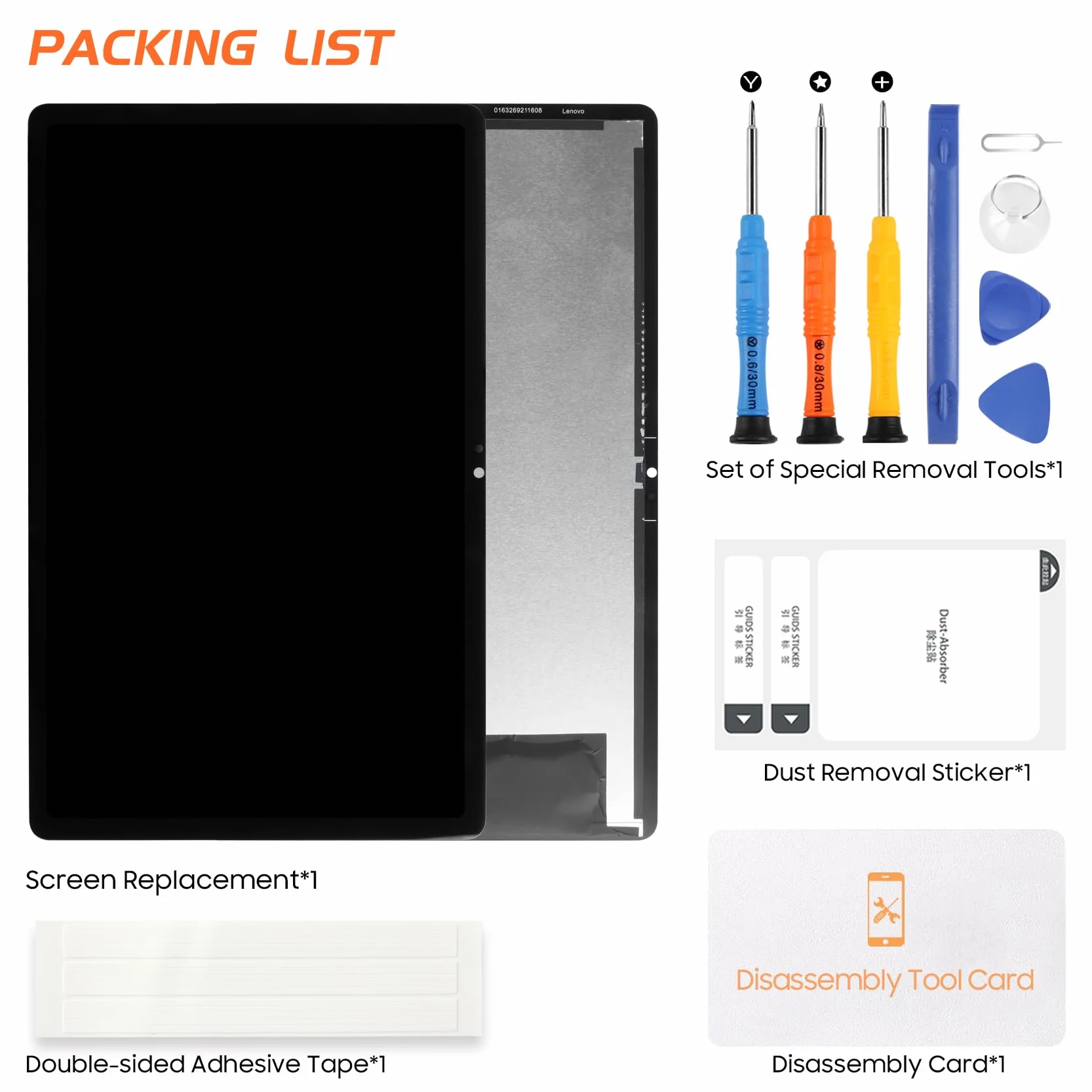 Schermo LCD per Lenovo Tab M10 Plus 3rd Gen TB-128FU TB125FU TB128FU TB128XU TB128 TB125 10,6 Pollici LCD Display Digitalizer Touch Screen Assembly con Riparazione, Nero