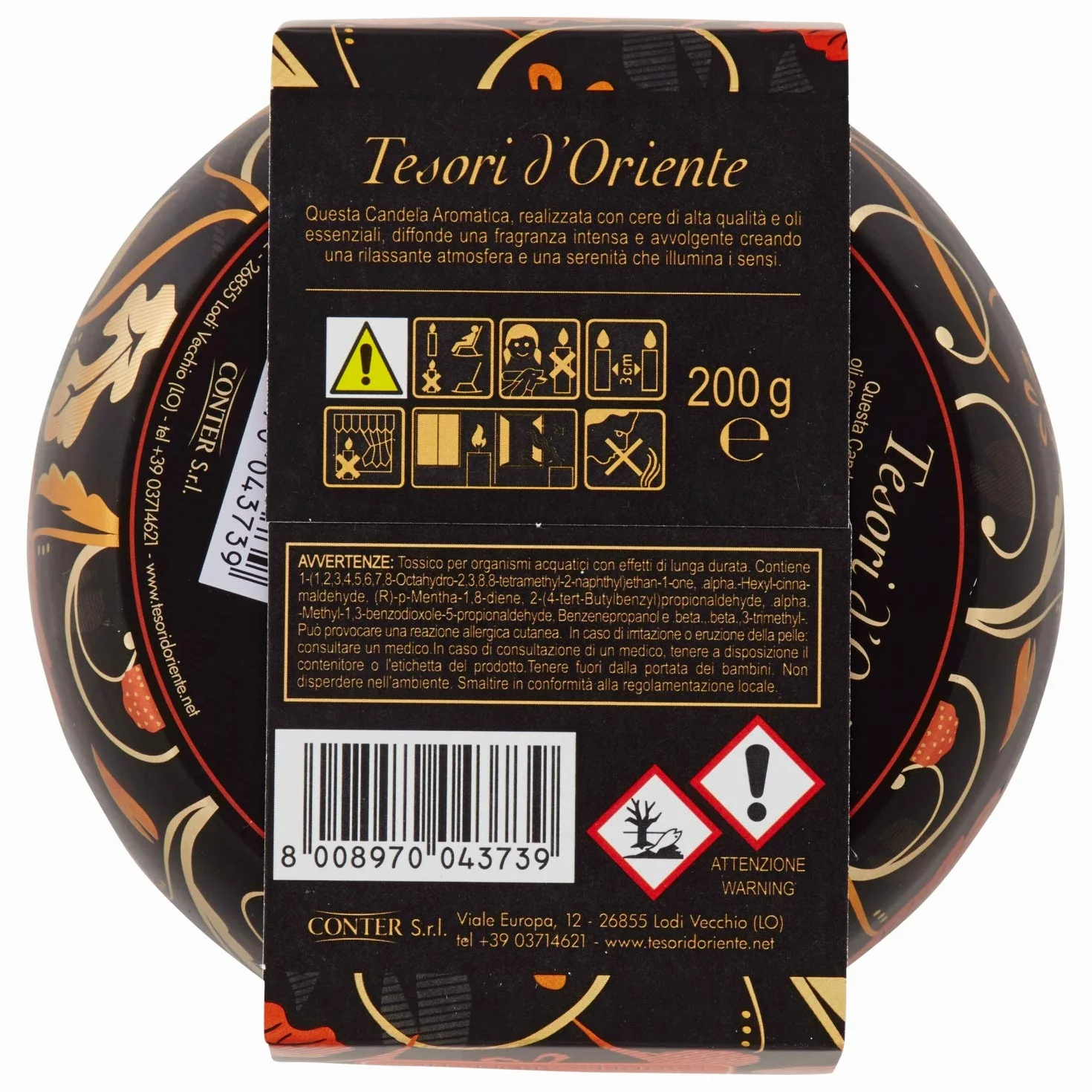 Tesori d'Oriente Candela Profumata Japanese Rituals 200g 2 Stoppini Bergamotto Patchouli