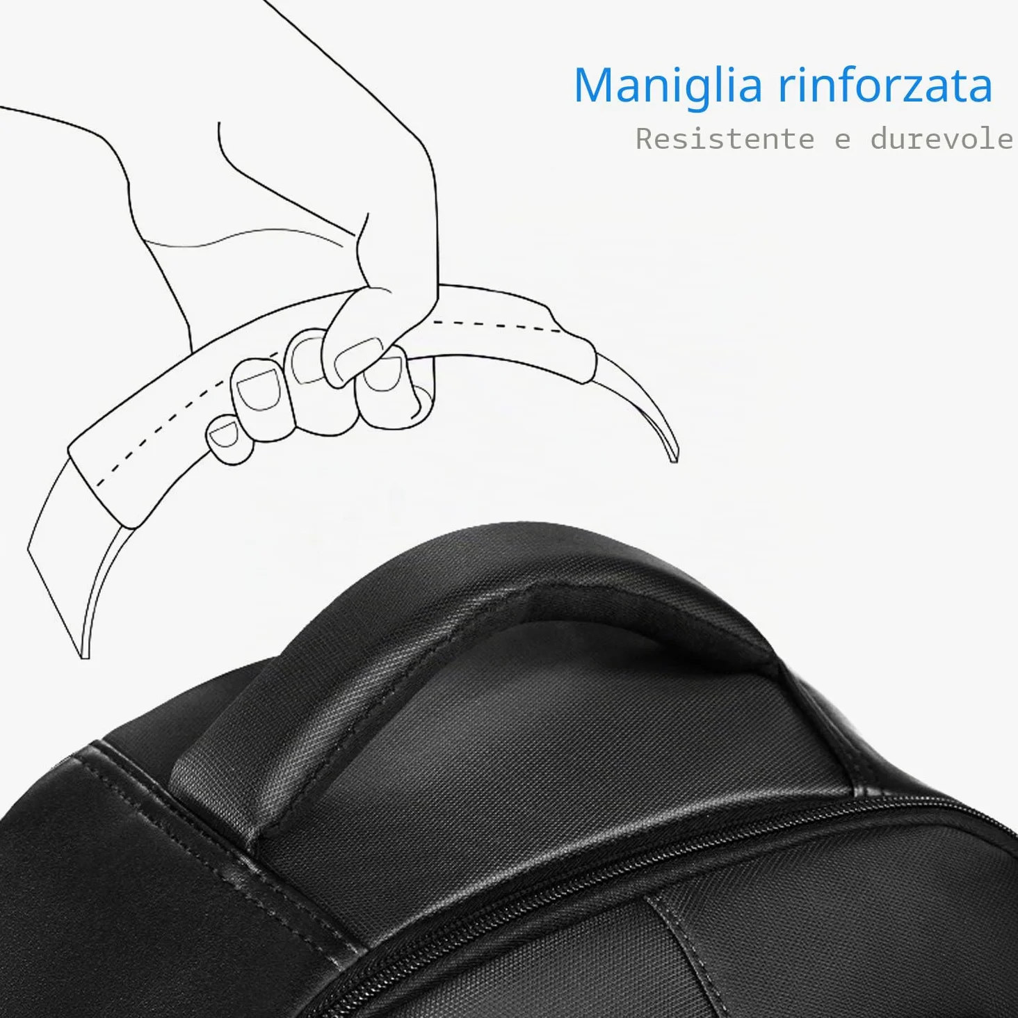 FANDARE Zaino Unisex con Porta USB - Borsa per Computer 15.6 Pollici, Universitaria da Scuola e Lavoro, Impermeabile Poliestere Nero