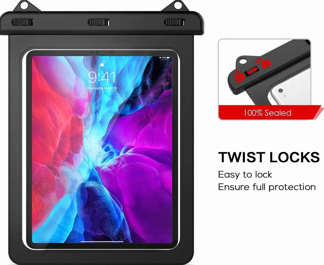 Custodia Impermeabile Tablet Universale, Borse Impermeabili Dry Bag Sacca Impermeabile Cover per iPad Pro 12.9"/11/13,iPad Air 13/11/10.9/10.5/A16,Galaxy Tab,Android Tablet ecc.- fino a 13,5"