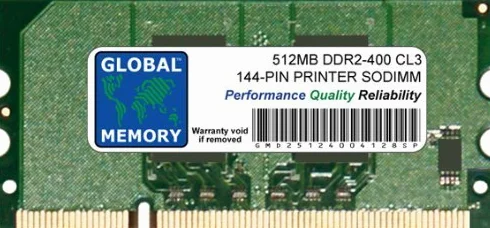 Memoria RAM SODIMM DDR2 da 512 MB a 144 Pin Compatibile con stampanti (CC416A, 317-5645, CE483A, MDDR2-512)
