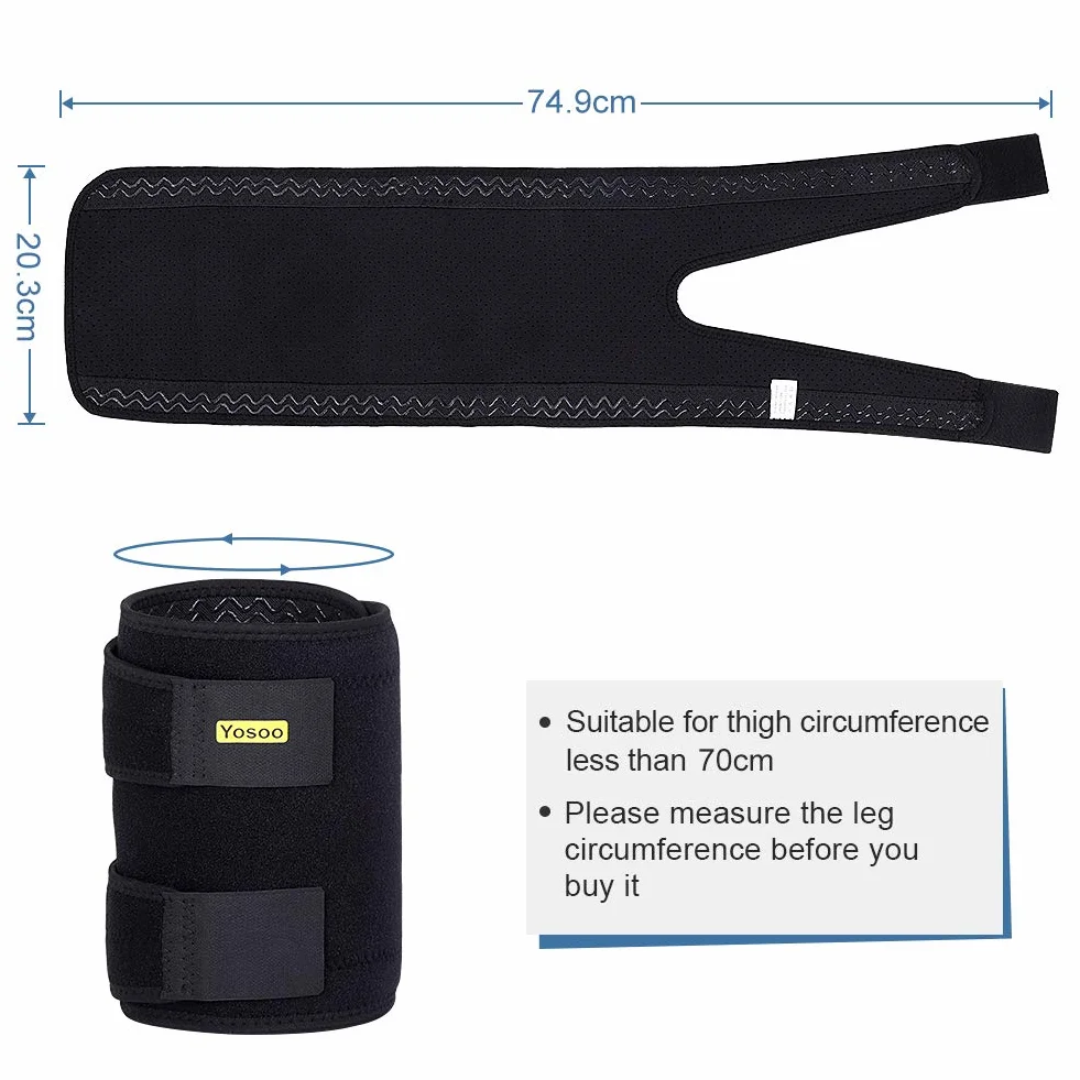 Fascia Coscia Regolabile a Compressione Neoprene per Anca Inguine Ginocchio Destra o Sinistra