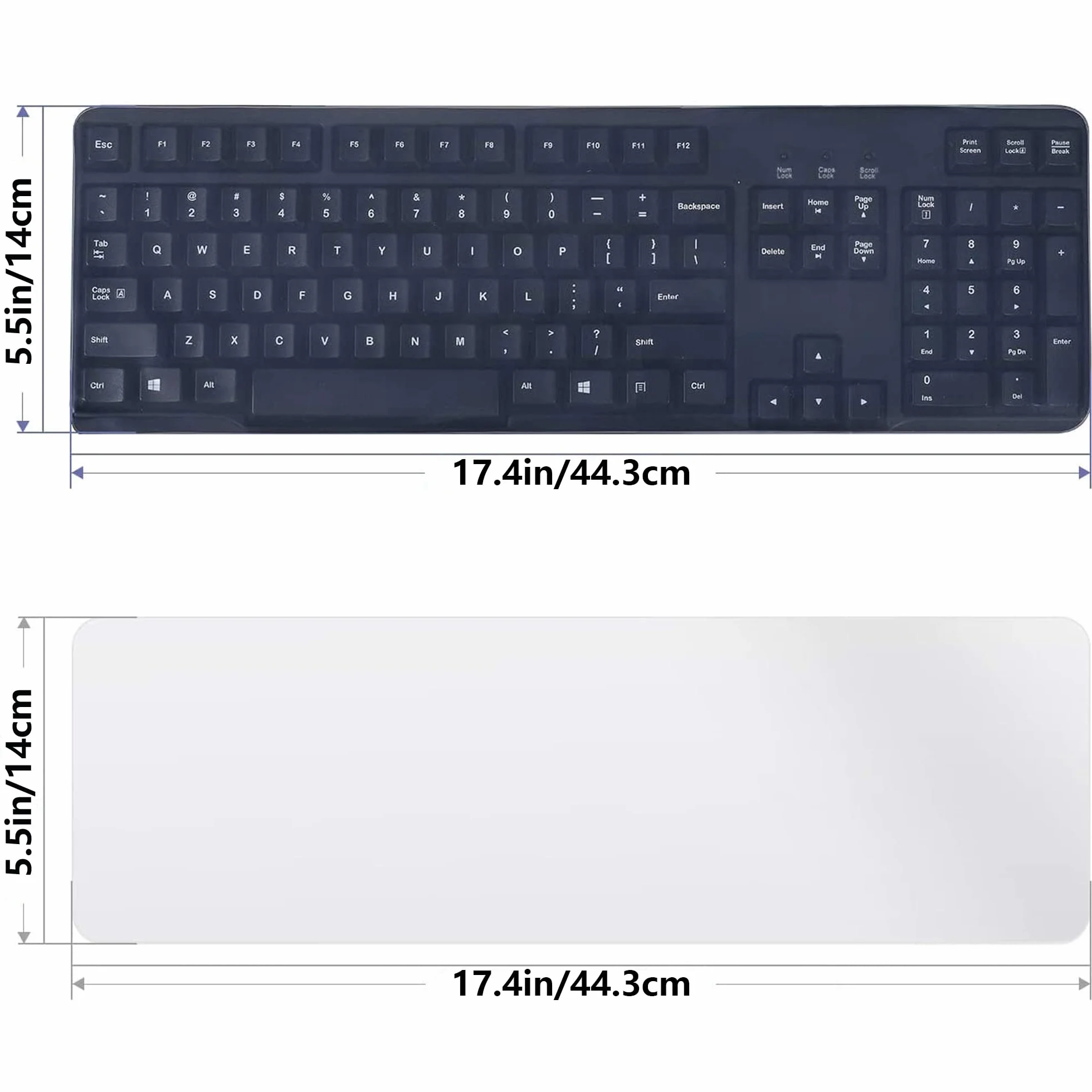 Cover per Tastiera Universale Protettive per Tastiera Protezione per Tastiera in Silicone Pellicola Protettiva per Tastiera Impermeabile,Antipolvere per La Tastiera del Computer Desktop (1 pc)