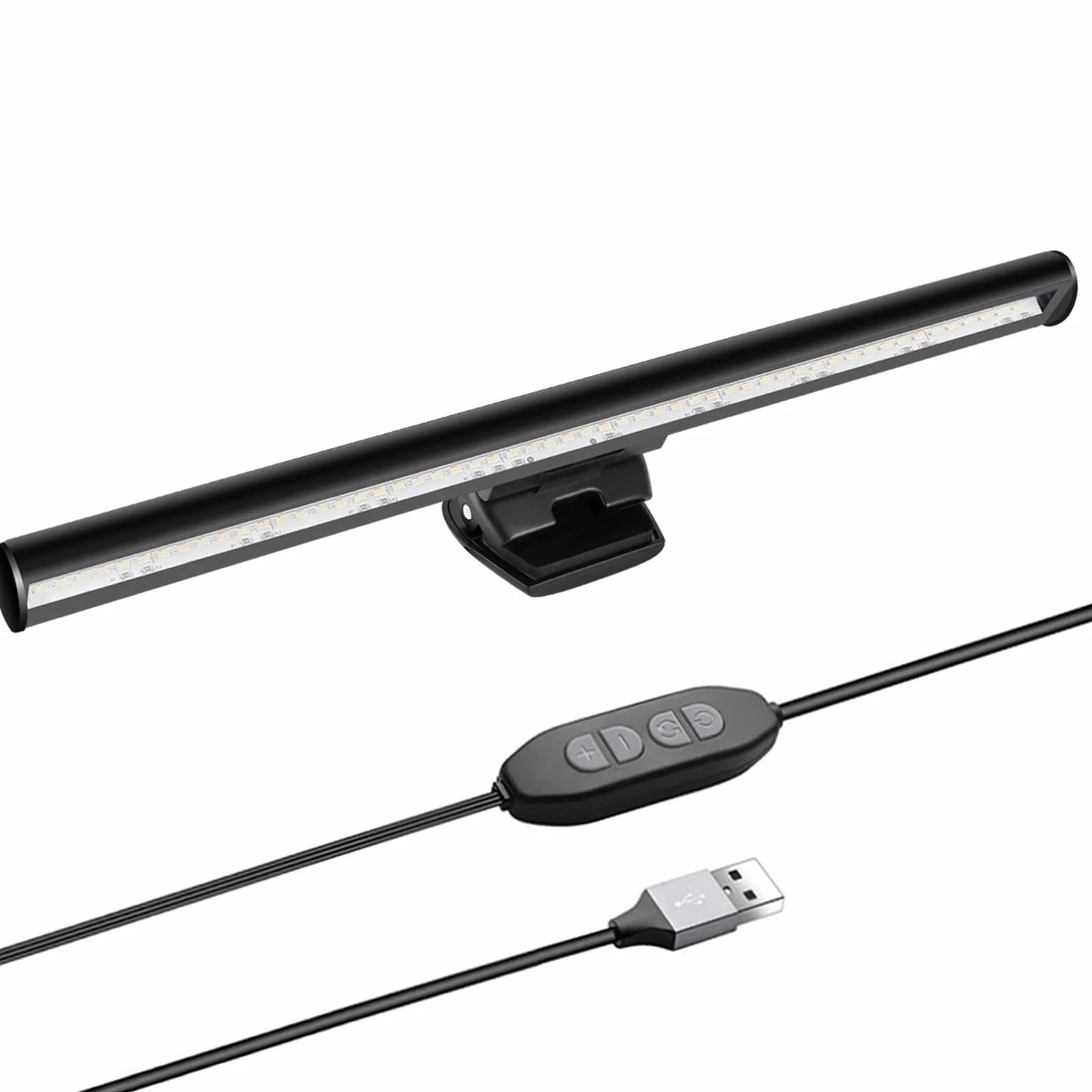 Aigital Eye Care USB-Lampada, Luce USB per Laptop con 3 Colori di Luce+10 Livelli di Luminosità e 54 Perle LED, Luce Flessibile per Tastiera per PC, Barra Luminosa per Monitor, LED Screenbar, Senza