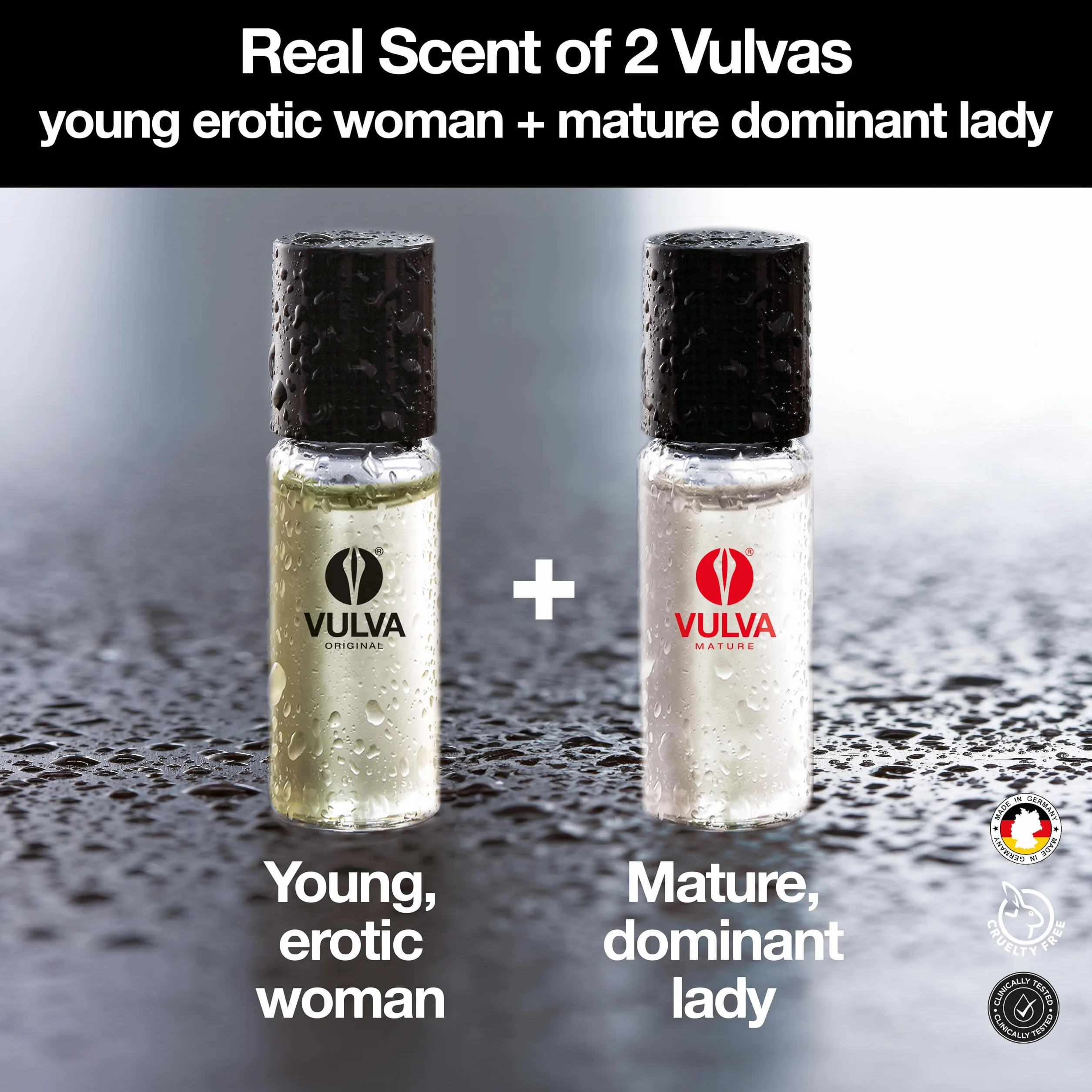 VULVA Bundle Original + Mature – Afrodisiaco per uomini e donne – Vera fragranza erotica della vagina con feromoni