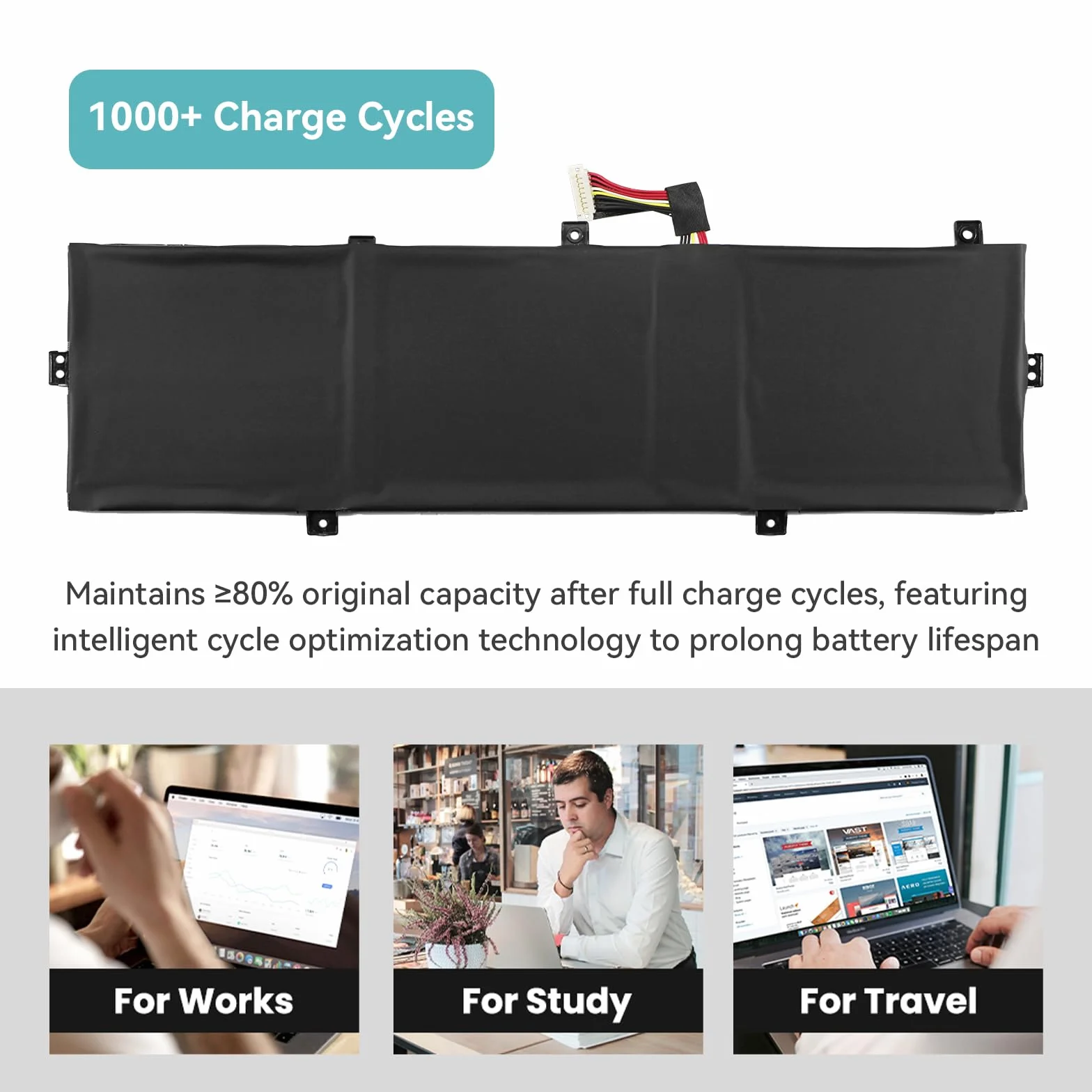 K KYUER 50Wh C31N1620 Batteria per Asus Zenbook UX430 UX430U UX430UA UX430UAR UX430UN UX430UNR UX430UQ U4100 U4100U U4100UN U4100UQ UX3400 UX3400U UX3400UA UX3400UN UX3400UQ BX430 BX430UA UX3430UQ