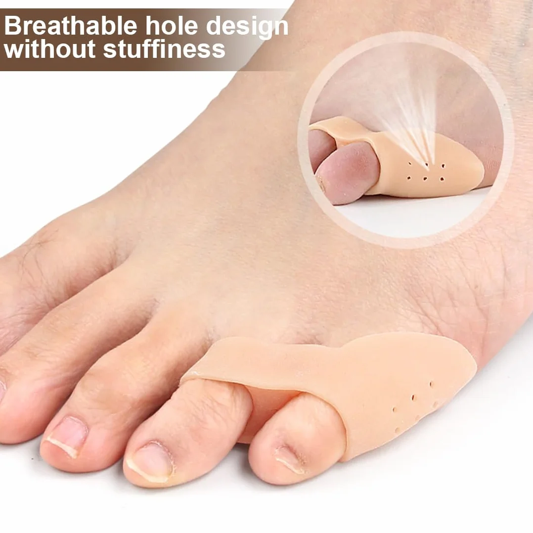 Separatore Dita Piede in Silicone, 2 Paia Proteggi Mignolo Piede, Distanziatori Dita Piedi, Tonalità Pelle