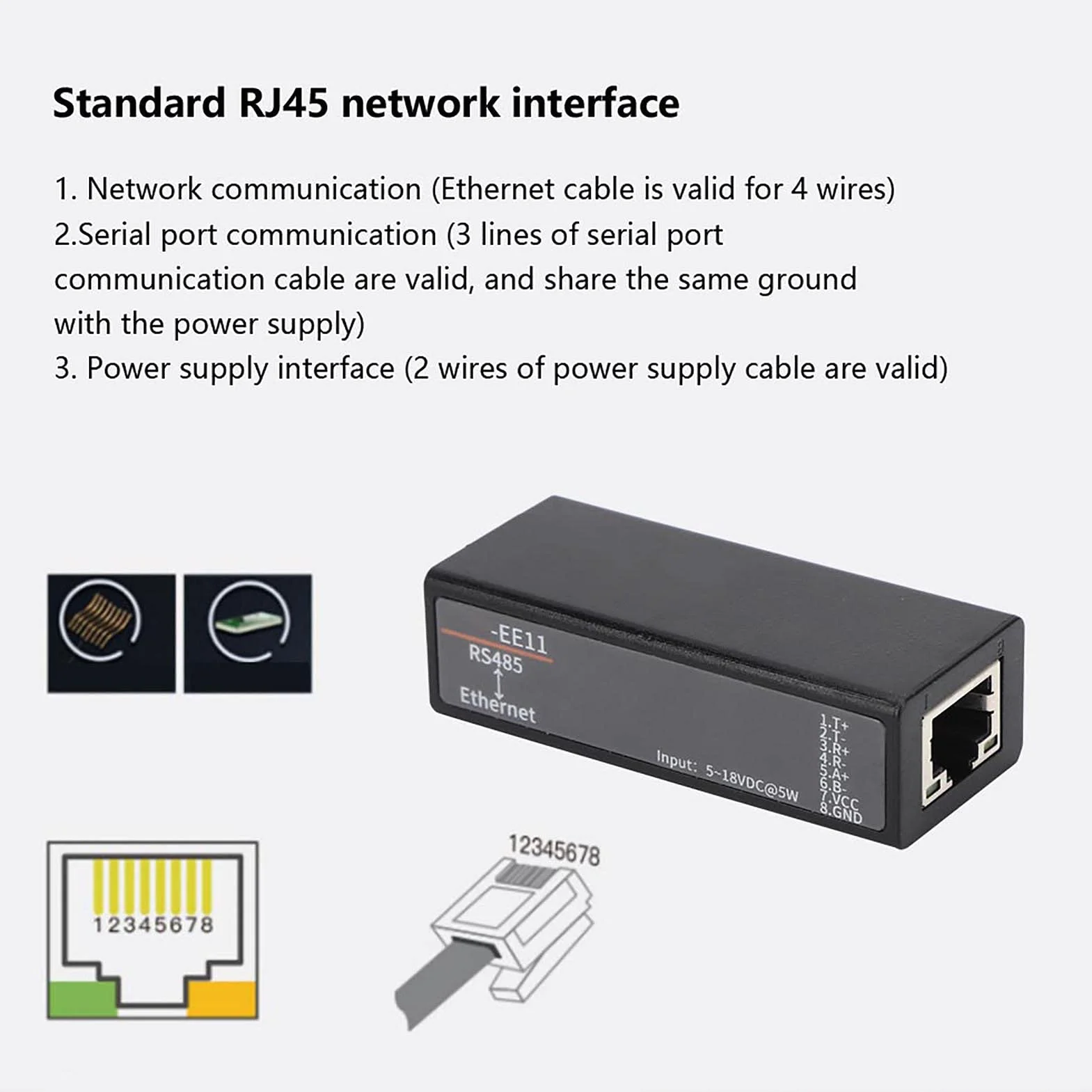HF7121 Server Seriale Ethernet Modulo Convertitore Modbus 5-36V CC 10/100M