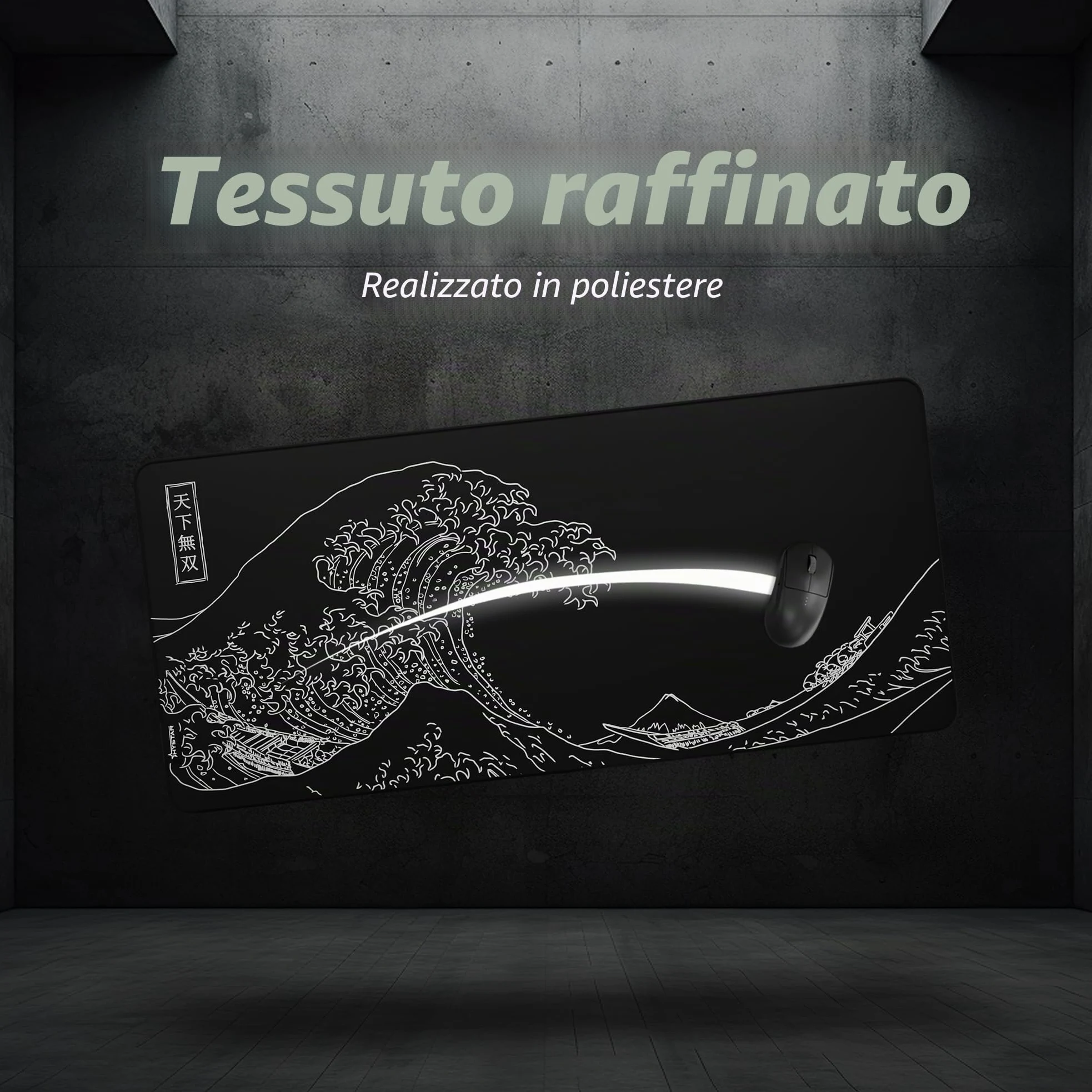 Hystar Tappetino per mouse da gioco, superficie in morbido tessuto testurizzato, tessuto impermeabile, spessore 5 mm, sottobicchiere in silicone per bevande, scatola durevole per il trasporto, design