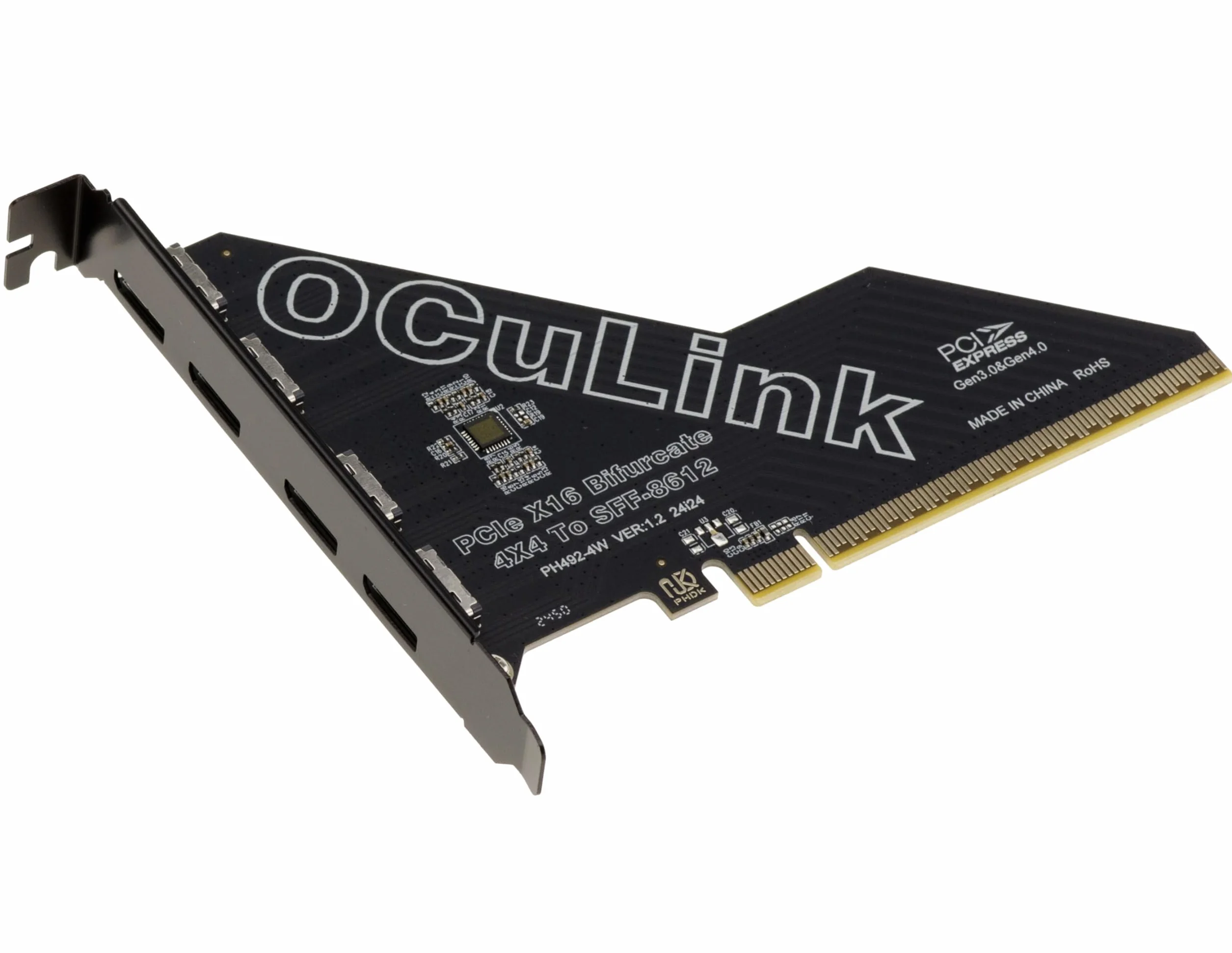 KALEA-INFORMATIQUE Scheda controller PCIe Gen 4.0 x16 a 4 porte Oculink SFF-8612 SFF-8611 per scheda madre con modalità biforcazione