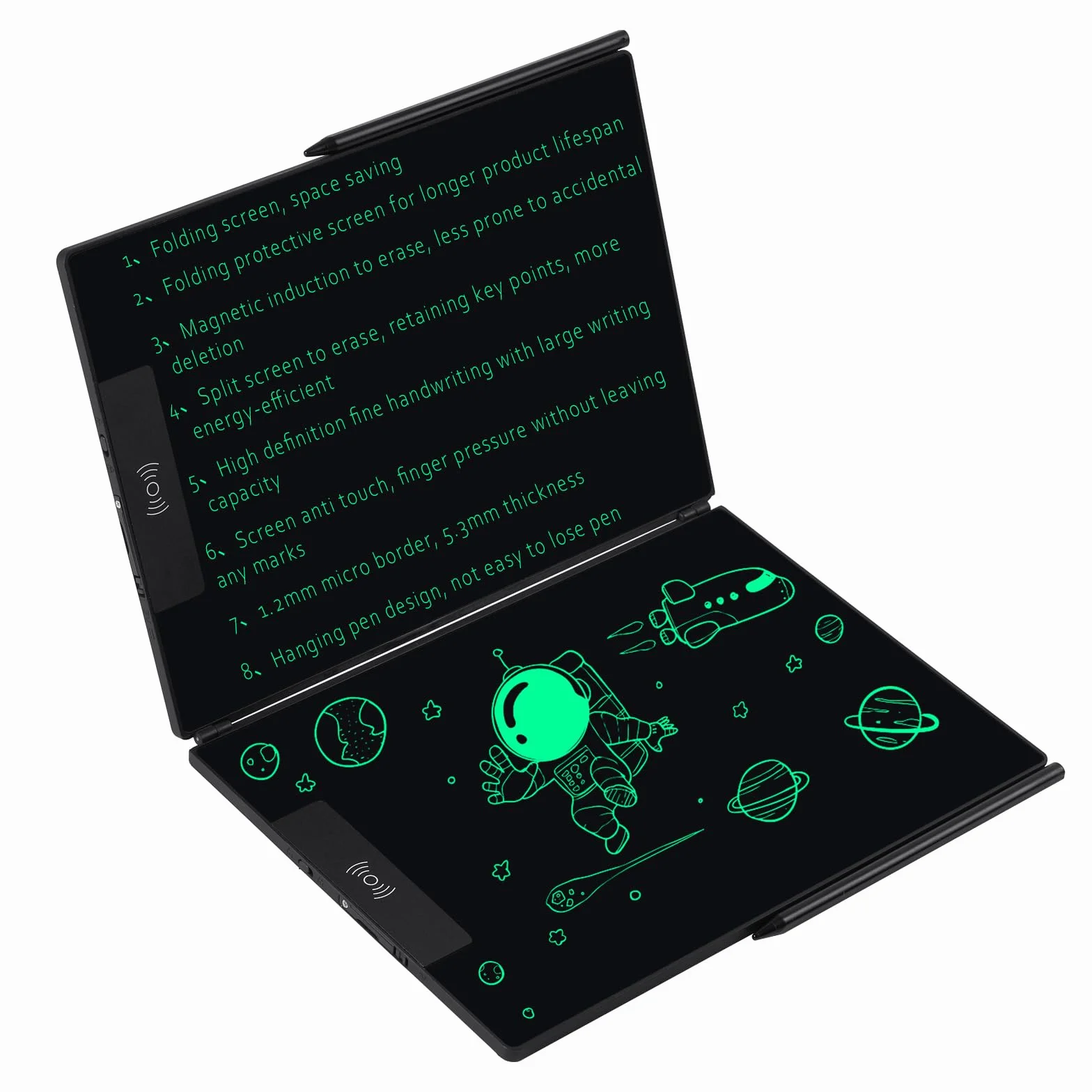 EMEBAY Tablet da scrittura LCD pieghevole 14,4", ultra sottile, per bambini e adulti