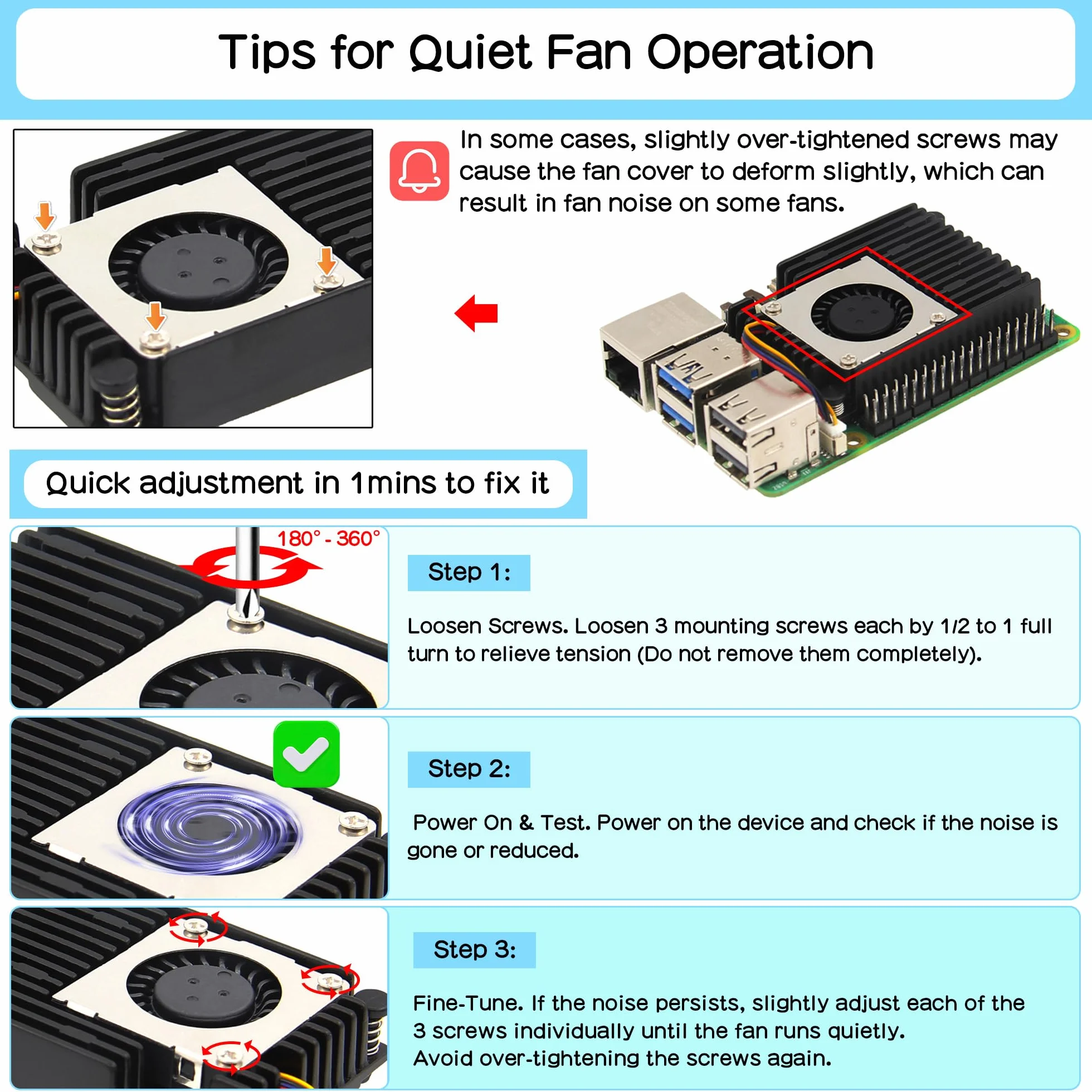 Geekworm H505 Active Cooler Fan for Raspberry Pi 5, Aluminum Heatsink with Blower PWM Fan
