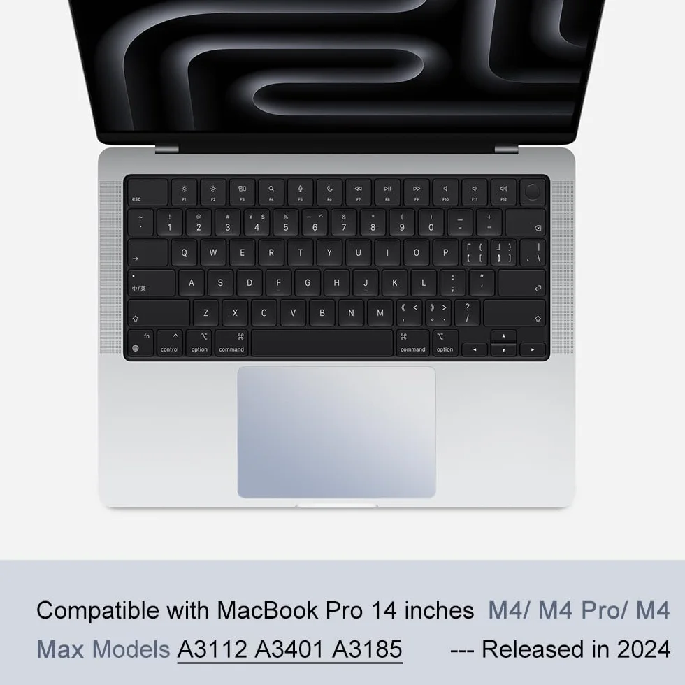 Confezione da 2 pellicole protettive opache per MacBook Pro 2024 da 14 pollici, chip M4 A3112, A3185, A3401, satinate, antigraffio, antipolvere, per tastiera touch pad (per pro 14 pollici)