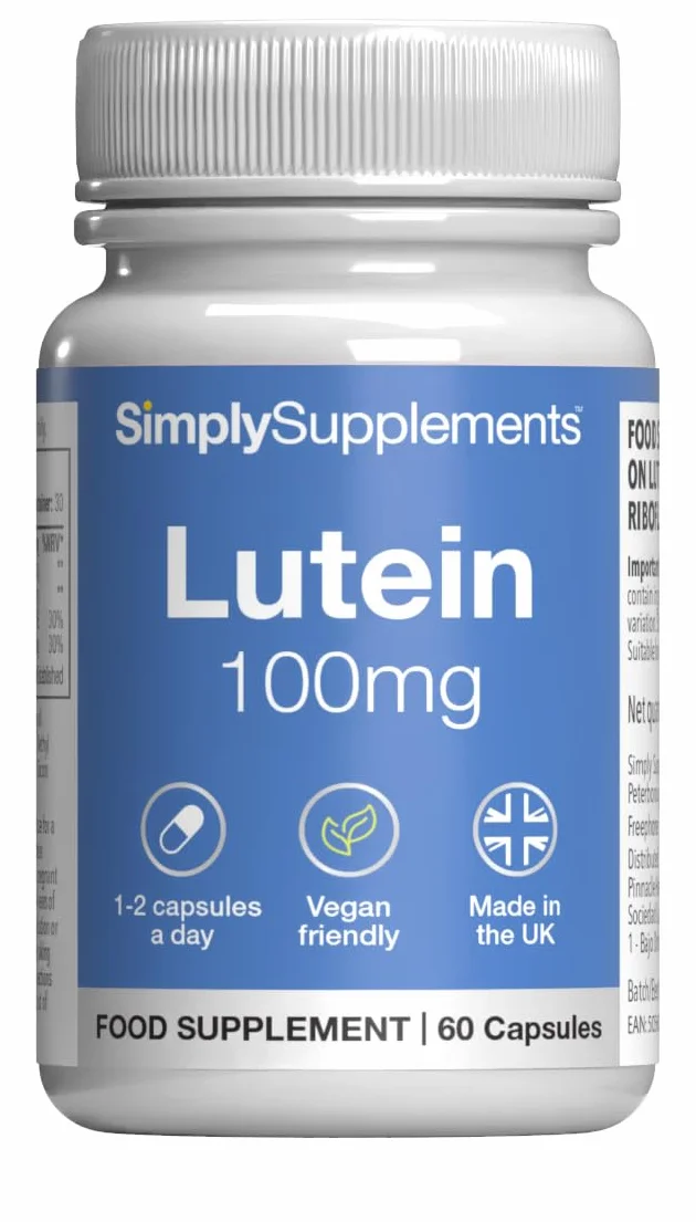 Capsule di Luteina 100mg con Vitamina A & Riboflavina per Vista & Metabolismo 60 Capsule