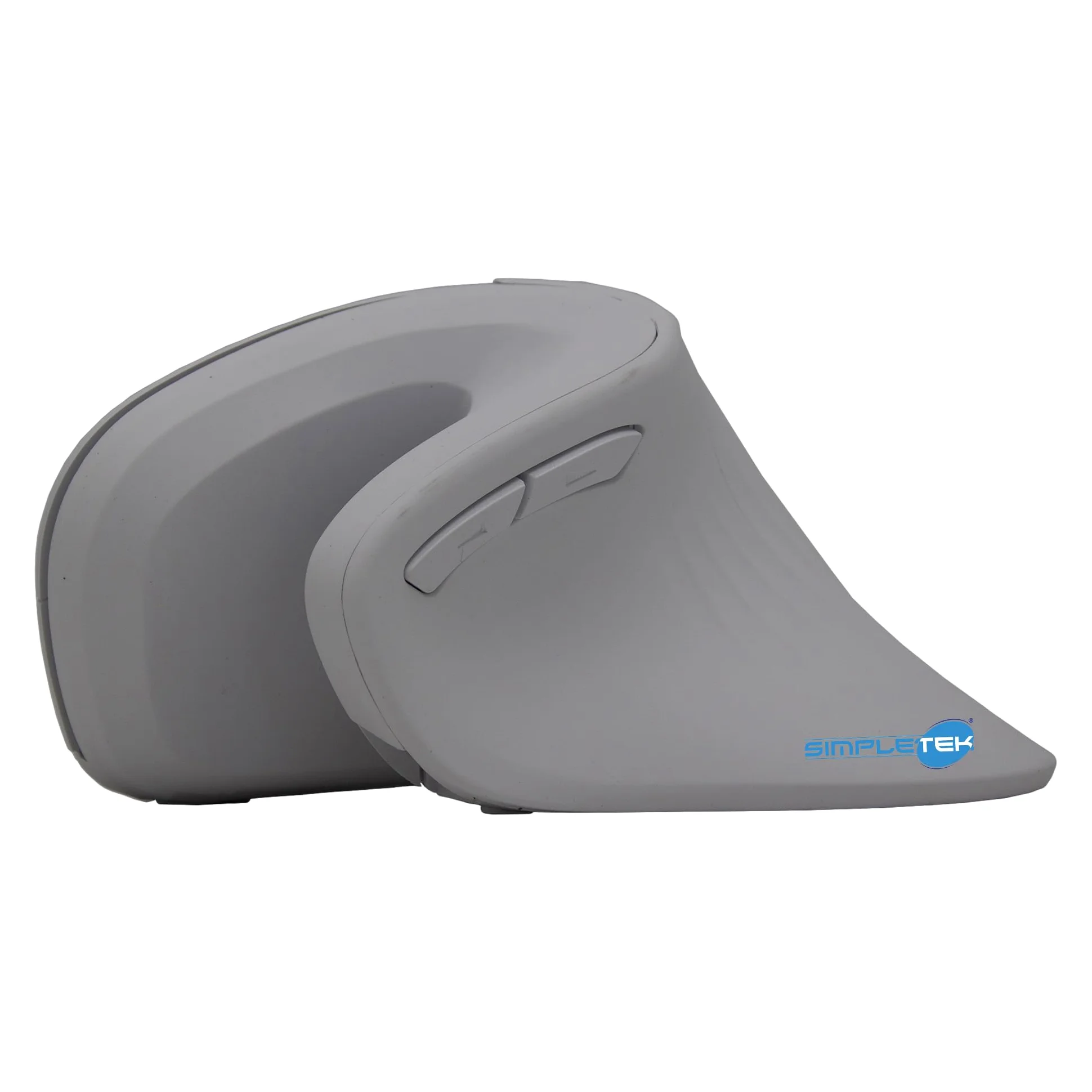 SIMPLETEK - Mouse Verticale Ergonomico Wireless - Senza Fili 2.4GHz - DPI Regolabile fino a 3200-6 Pulsanti - Design Bianco - Ricevitore USB Incluso