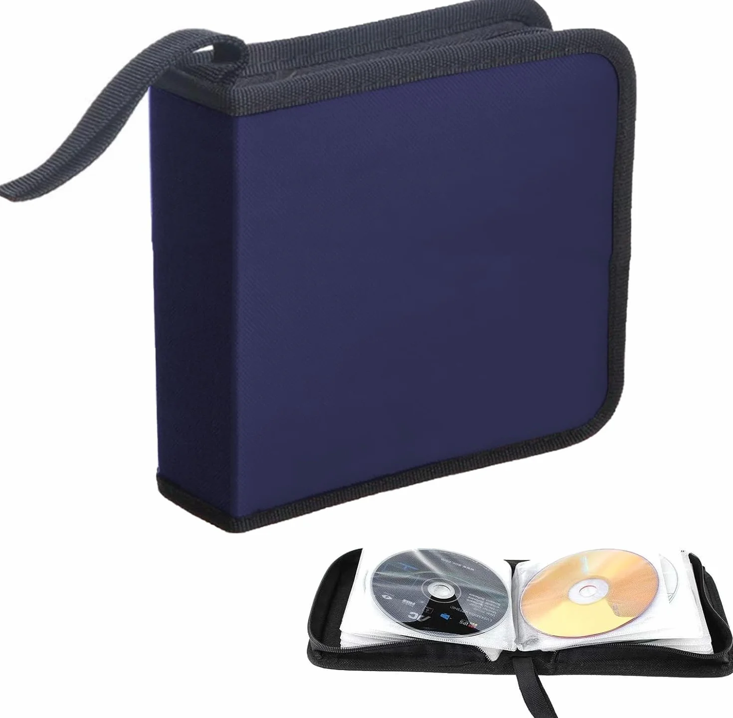 Borsa per CD, Custodia Blu per Dischi CD Dvd per 40 Dischi, Custodia per CD per Auto e casa