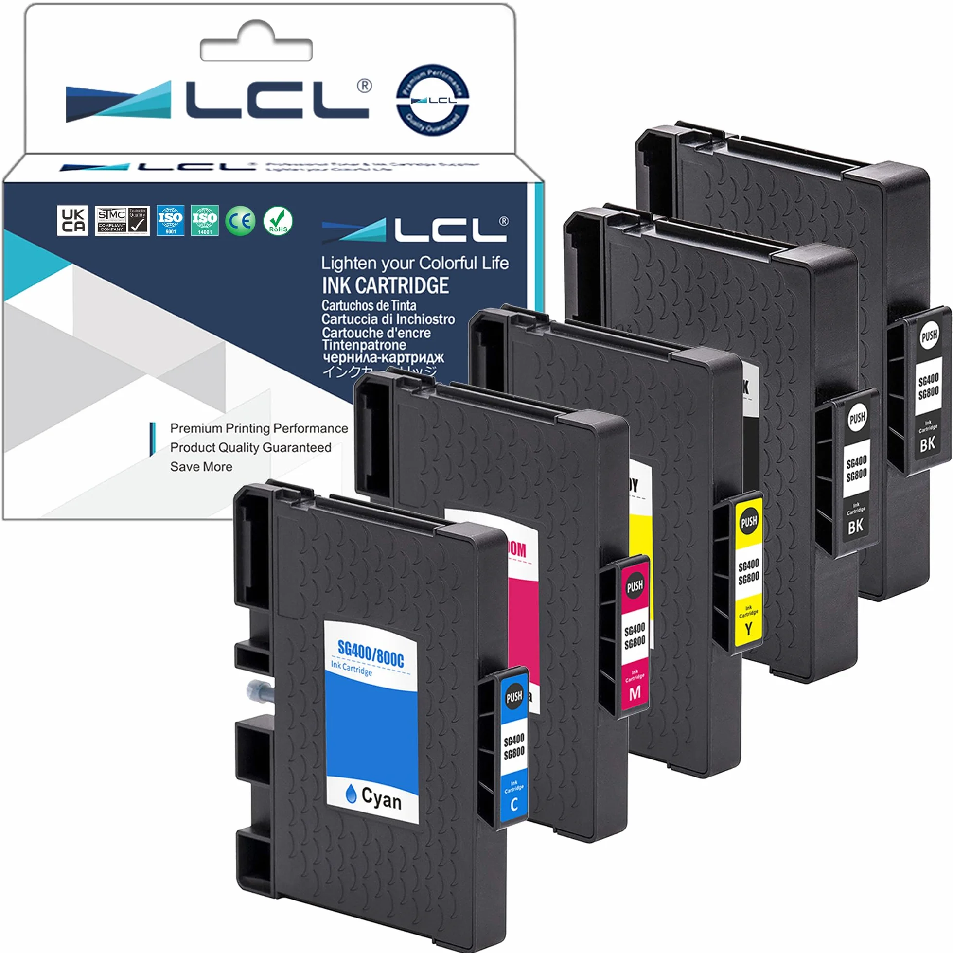 LCL Cartucce d'inchiostro a sublimazione Compatibile SG400 SG800 SG400NA SG800NA PRINTAN DINK High Yield (2KCMY) Sostituzione per Sawgrass Virtuoso SG400 SG800 SG400NA EU SG800NA RICOH SG3110 SG2100N