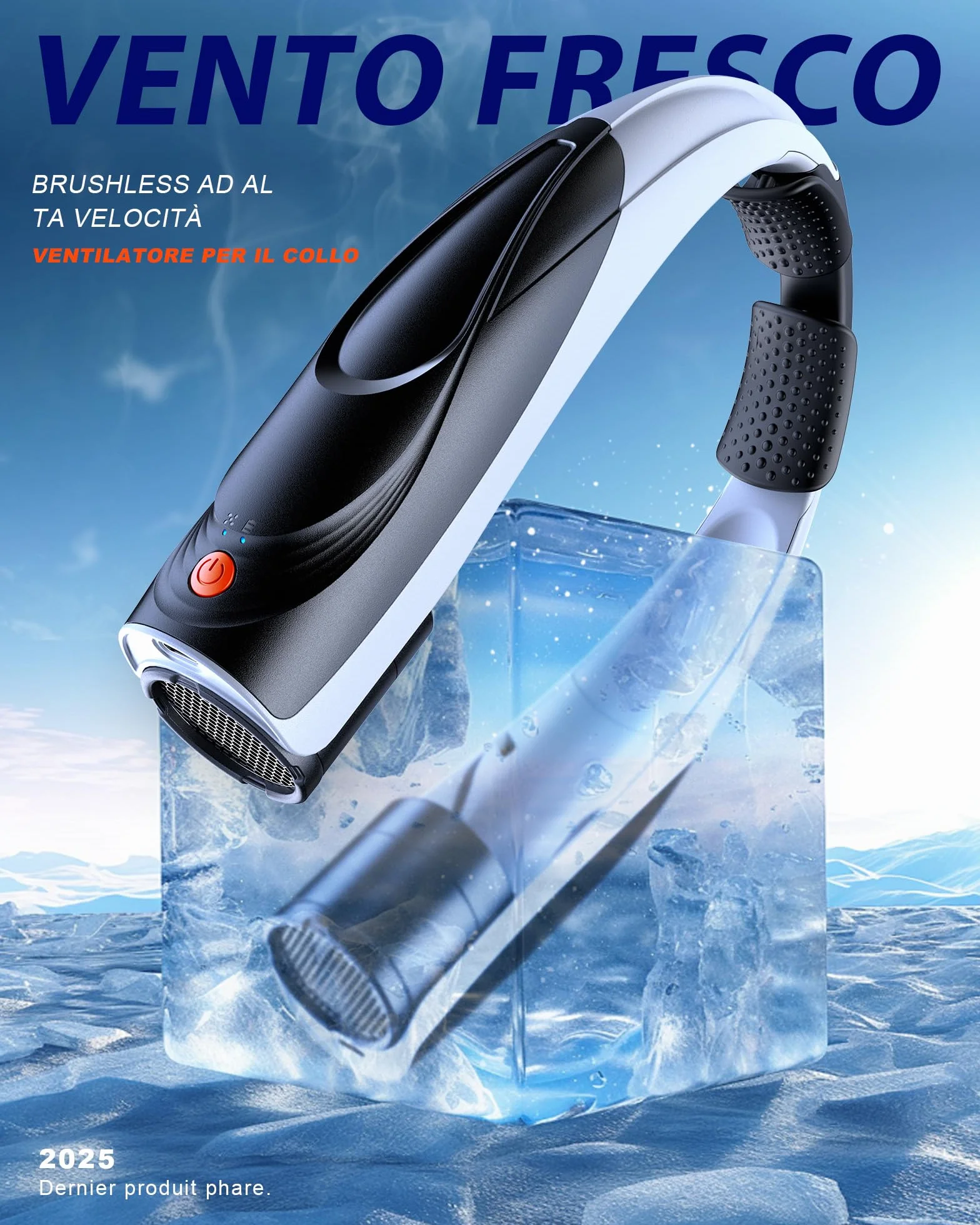 Ventilatore per il collo, 6000 mAh Ventilatore personale portatile, 6 velocità, ventilatore per il collo portatile con flusso d'aria a 360° raffreddamento a mani libere, ventilatore USB