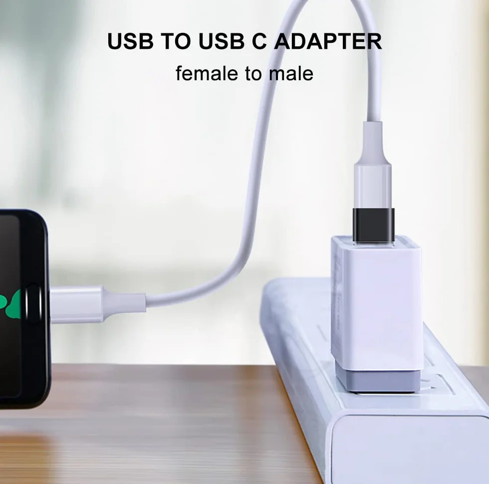 Adattatore USB C a USB A 3.0 OTG 4 Pezzi, Femmina a Maschio Compatibile con MacBook, iPhone 17/16/15, iPad, Samsung Galaxy, Telefoni, Tablet, Nero e Bianco
