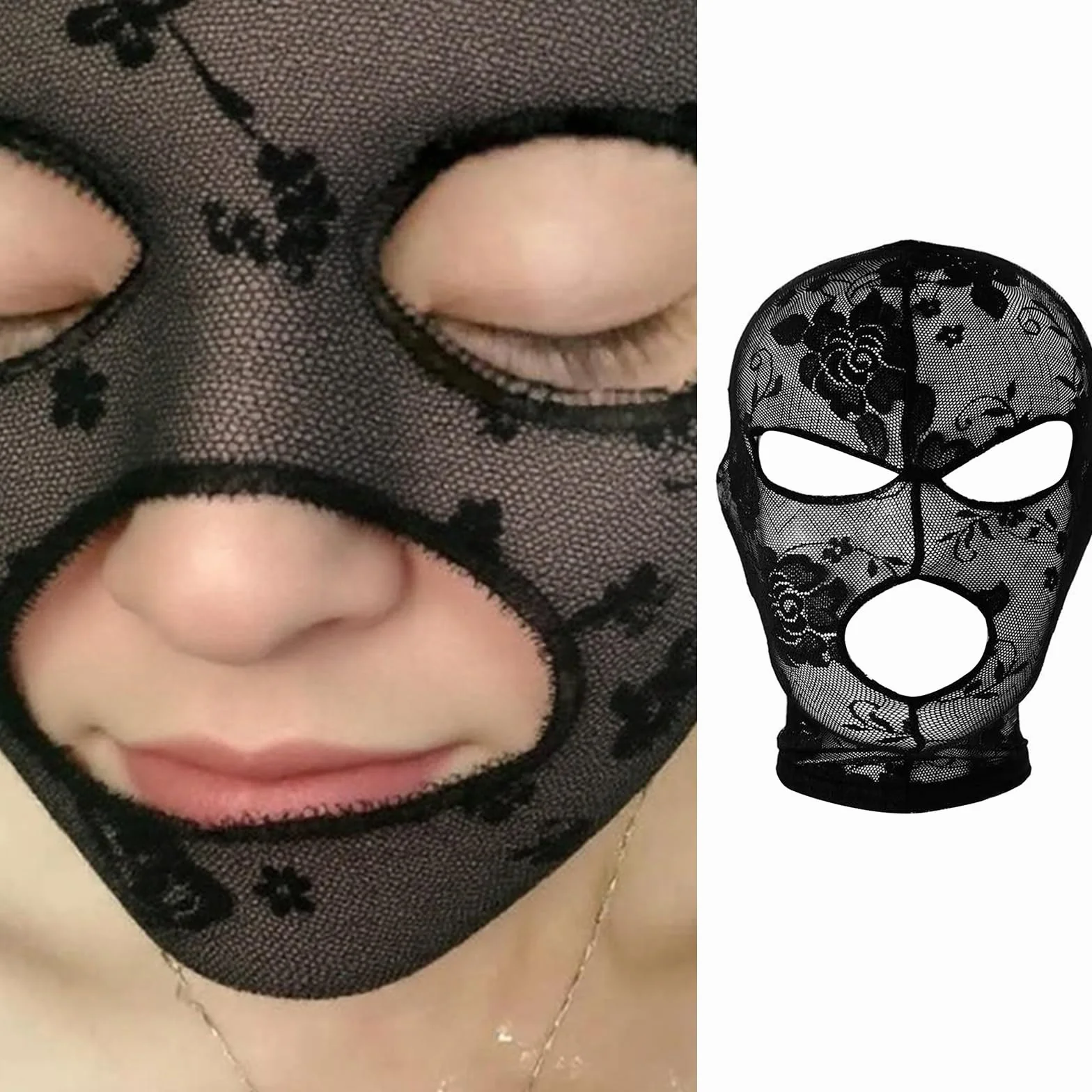 Moda Copricapo Regolabile Pizzo Copertura Viso Per Adulti Halloween Costume