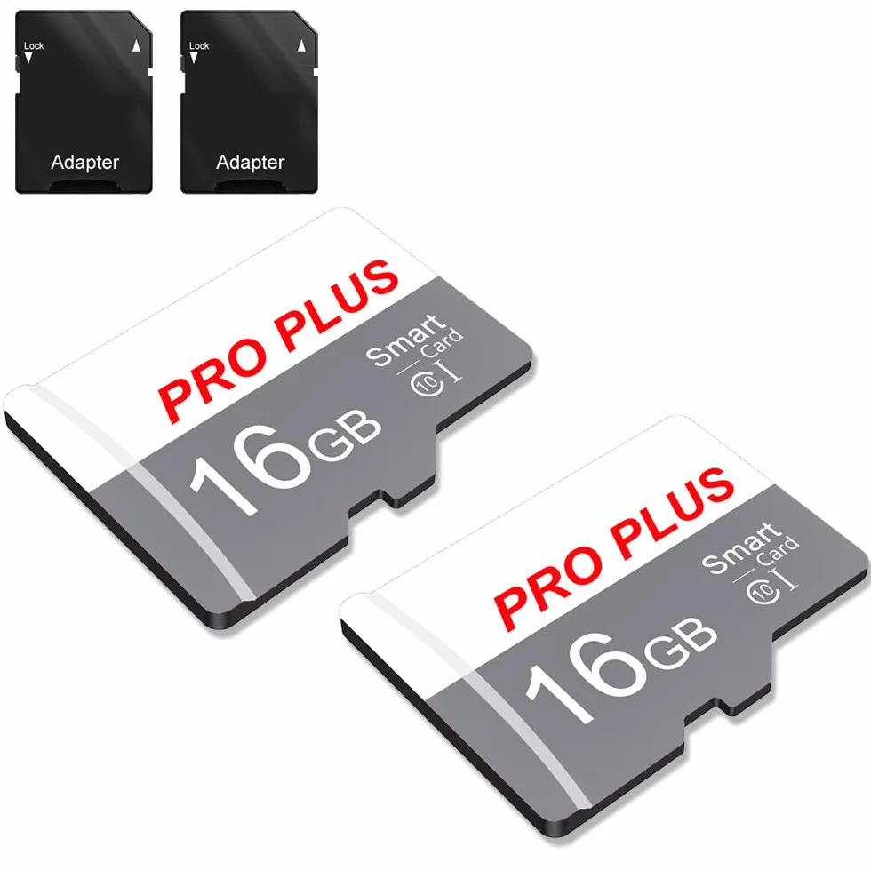 2 Pack Scheda di Memoria 16GB con Adattatore, Classe 10 UHS-I A1, Schede Di Memoria Alta Velocità per Fotocamera, Telefono, Tablet, Registratore Di Guida, PC (TF183 16GB)
