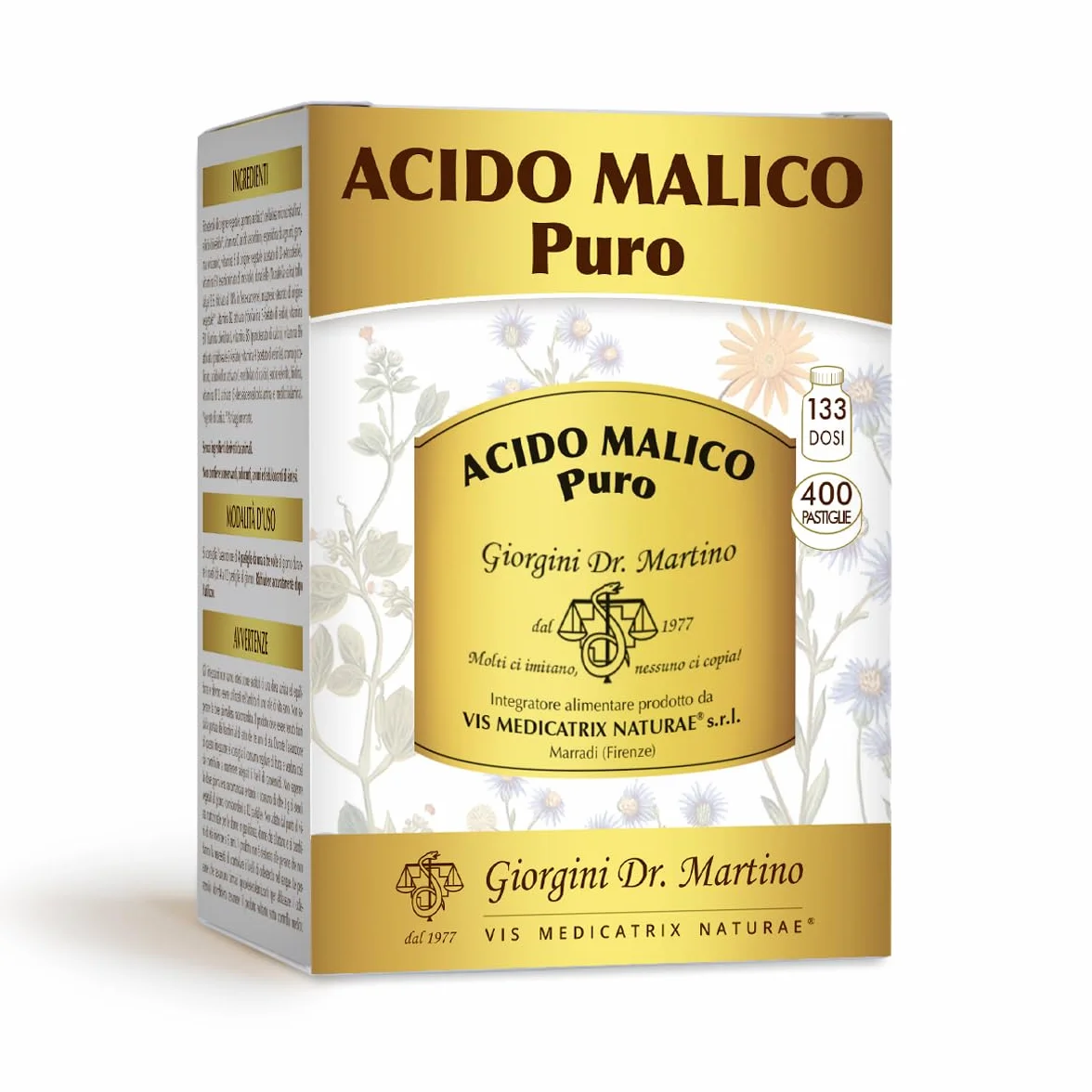 ACIDO MALICO PURO pastiglie - 200 g integratore acido malico 133 dosi
