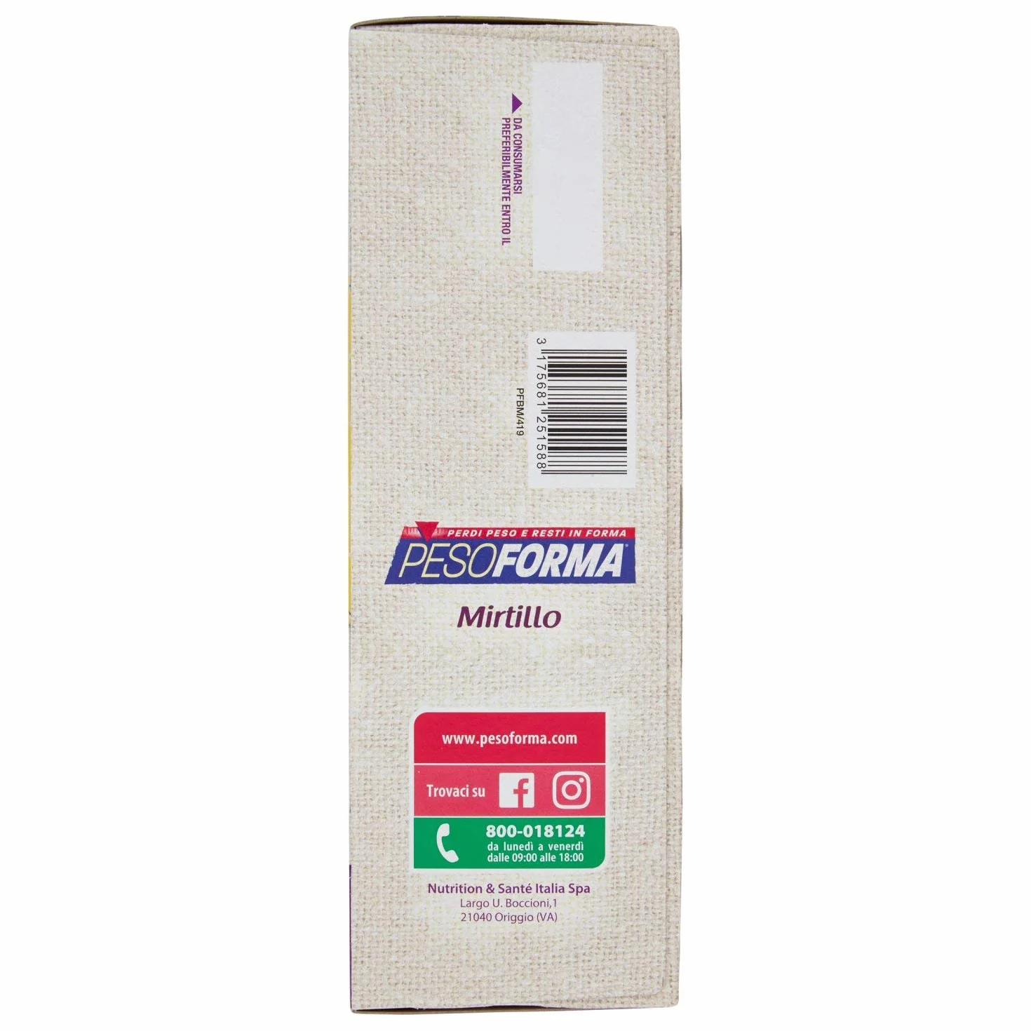 Pesoforma Biscotti al Mirtillo Pasto Sostitutivo Dimagrante 236 Kcal 8 Pasti 740 Gr