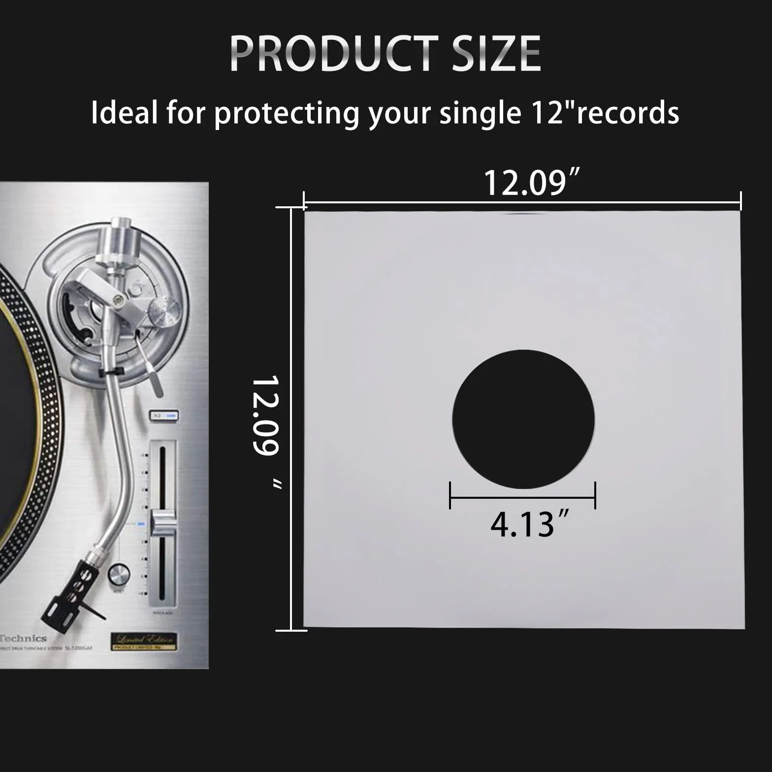 20 custodie interne per dischi in vinile, in carta resistente, senza acidi, quadrate, in carta kraft bianca, con foro per album LP (30,5 cm)