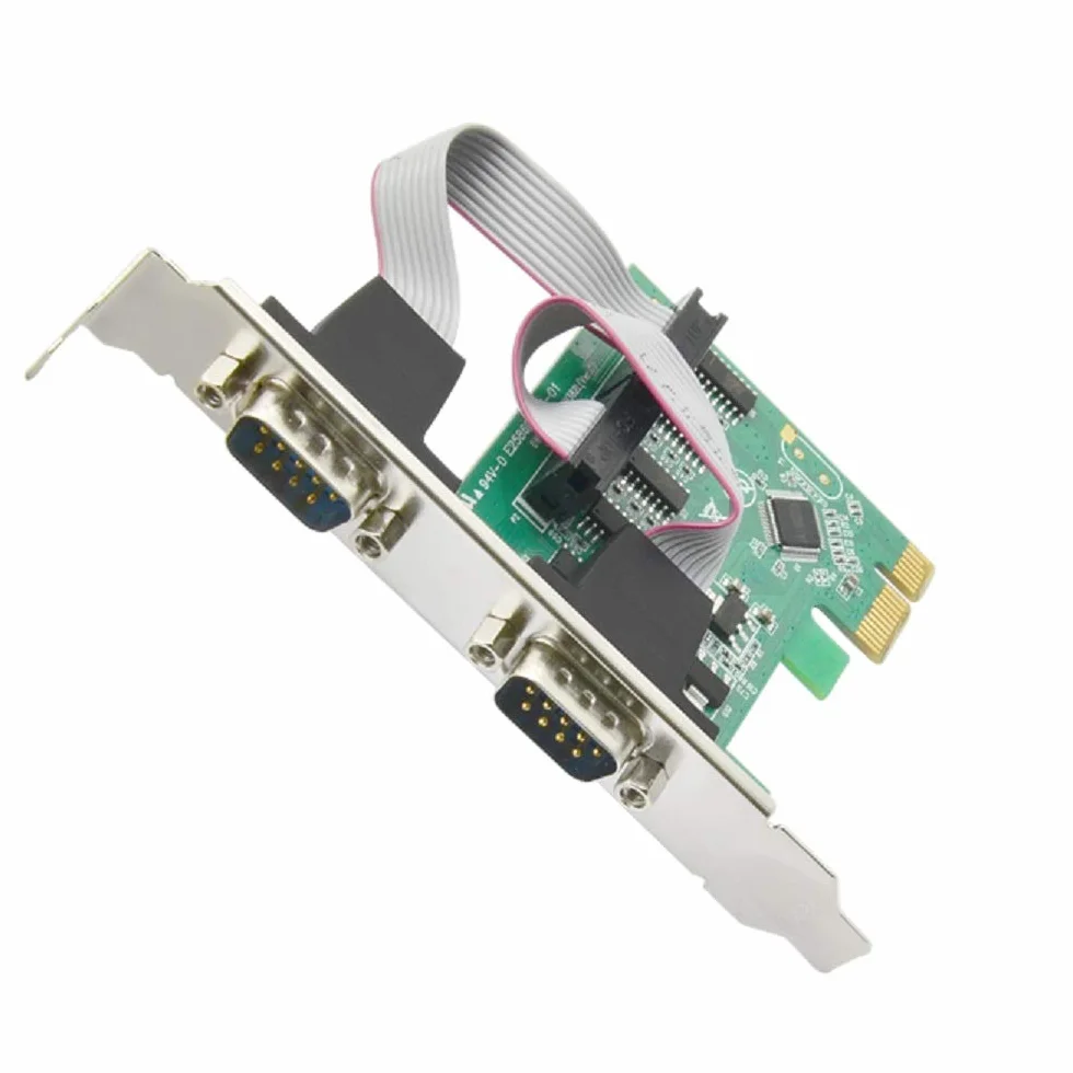 Dual Port Scheda seriale DB9 COM RS232 PCIe X1 Card per PC desktop con staffa bassa Moschip MCS9922
