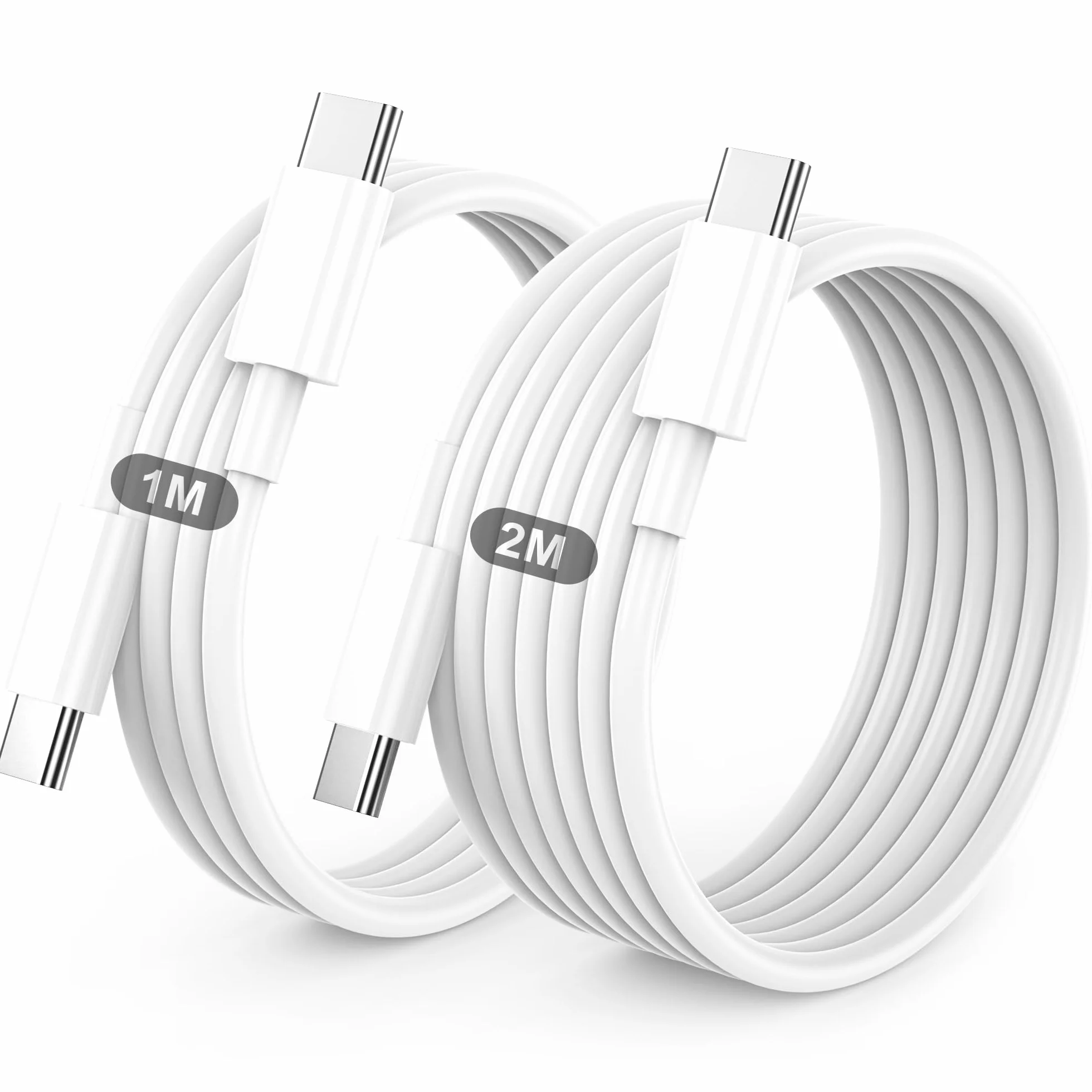 Cavo USB C to USB C 60W Ricarica Rapida 2 Pezzi 1M+2M per iPhone 17 Air Pro Pro Max 16 15 Plus Samsung Galaxy S25 S24 S23 S22 iPad Pro Air Mini MacBook Air Pro
