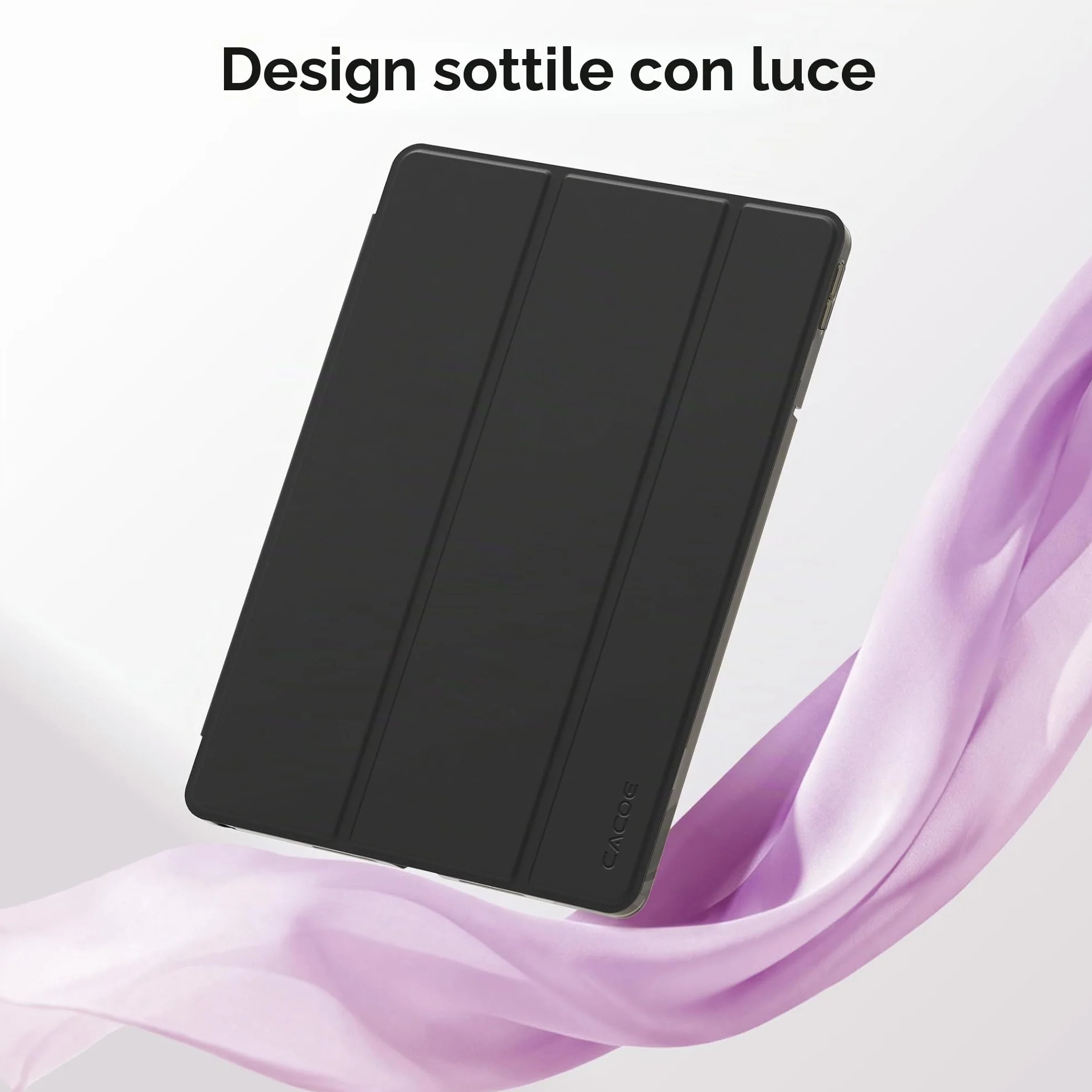 CACOE Custodia Lenovo Idea Tab 11 pollici 2025 Ultra sottile Supporto PU Nero con Pellicola Protettiva