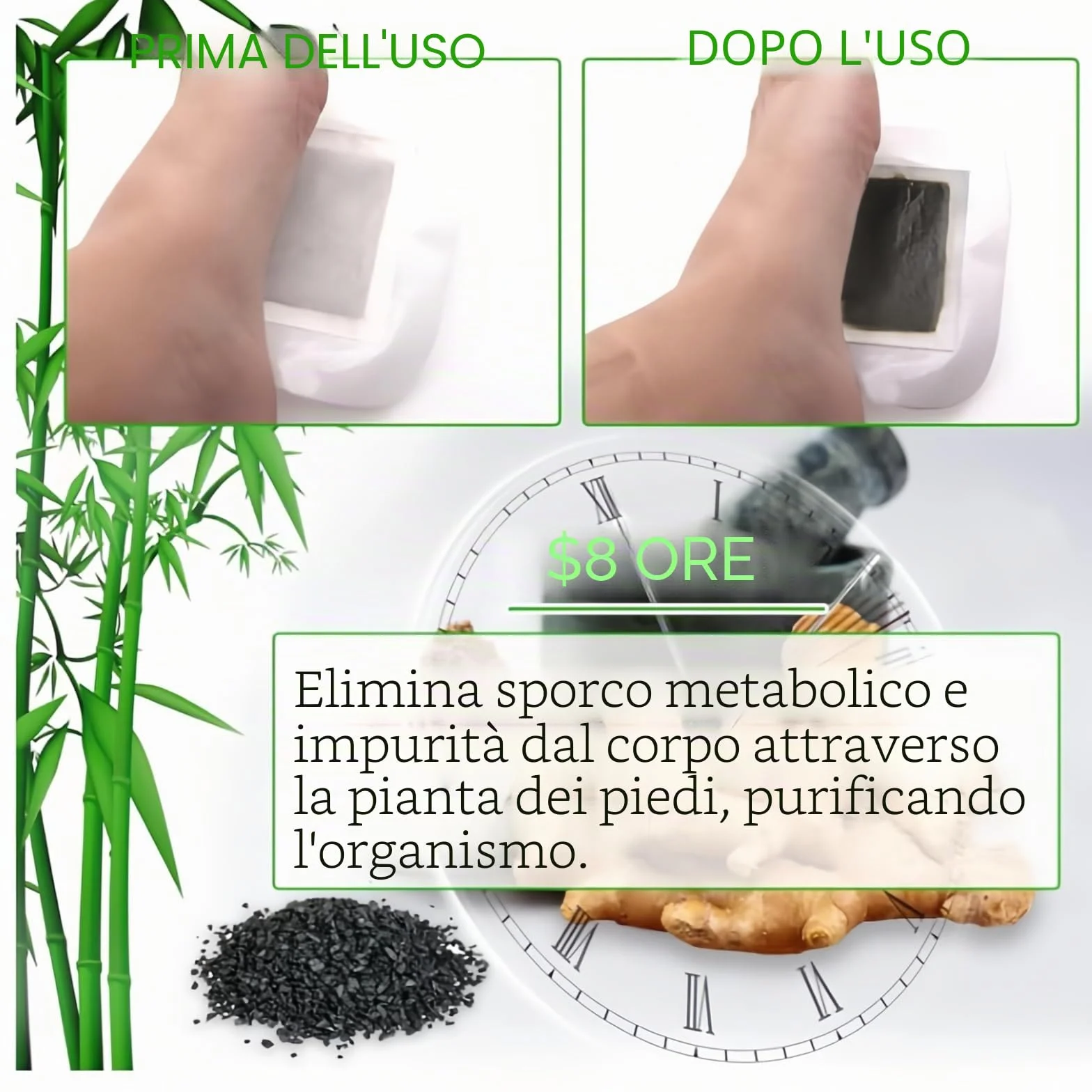 Cerotti Detox Piedi 40 Pezzi Naturali Disintossicante Rimuovere Tossine Circolazione Sanguigna