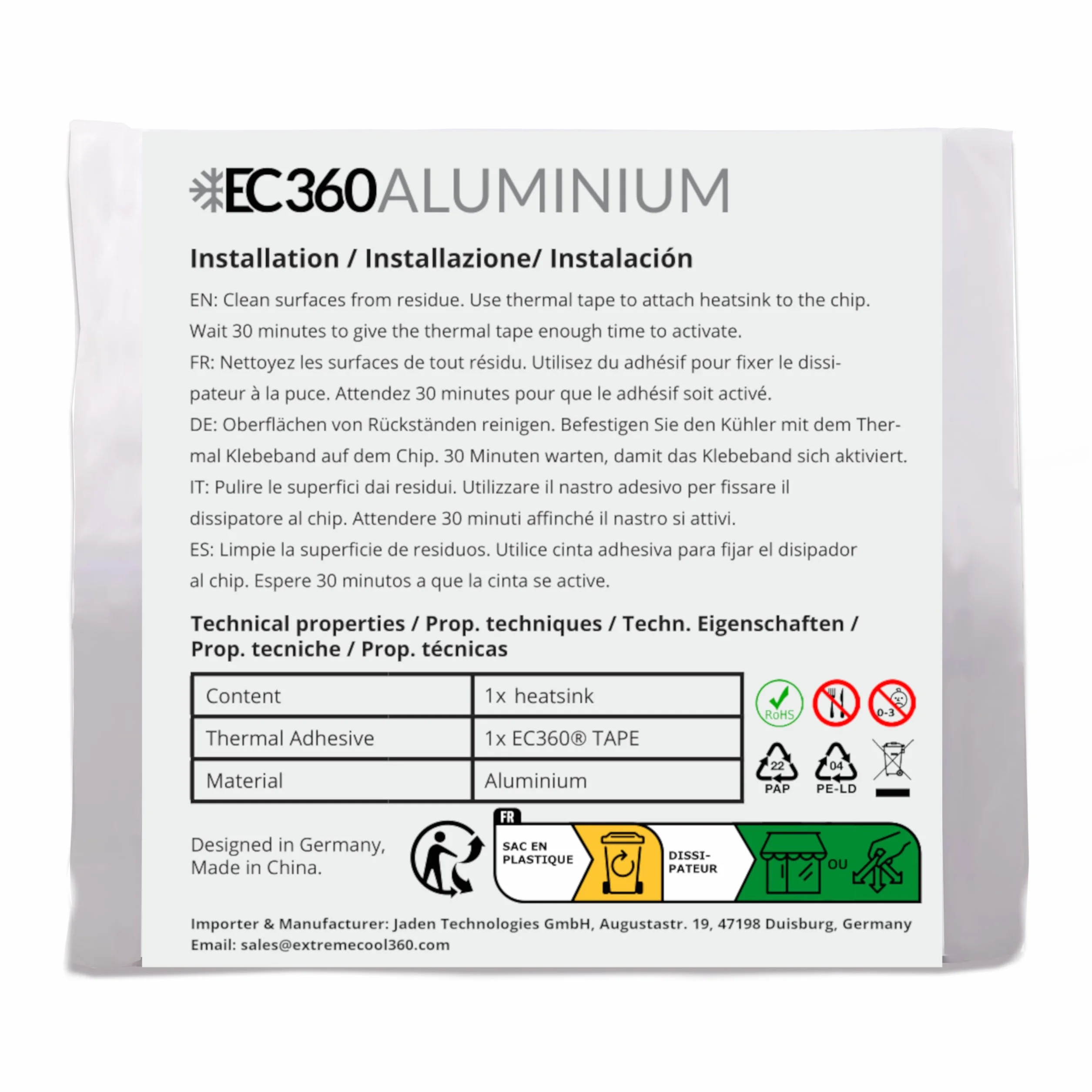 Aluminium M.2 2280 SSD Raffreddatore NVMe SSD Dissipatore di calore