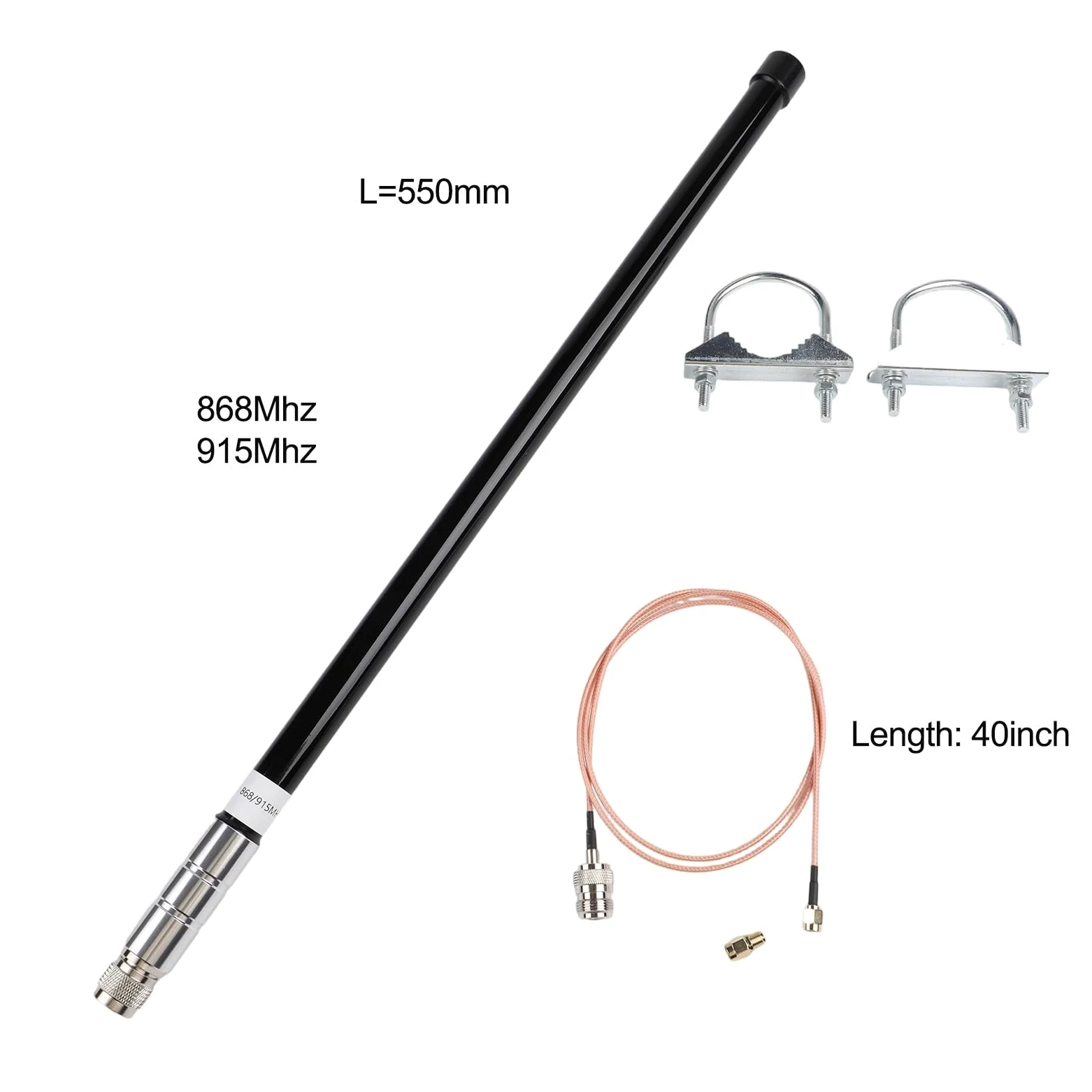 Resistente alle intemperie per lora 55 cm per elio, resistente alle intemperie per lora | Gamma di frequenza 860-930 MHz, polarizzazione verticale, impedenza 50 Ohm, VSWR ≤ 1,5, ideale per lungo raggio