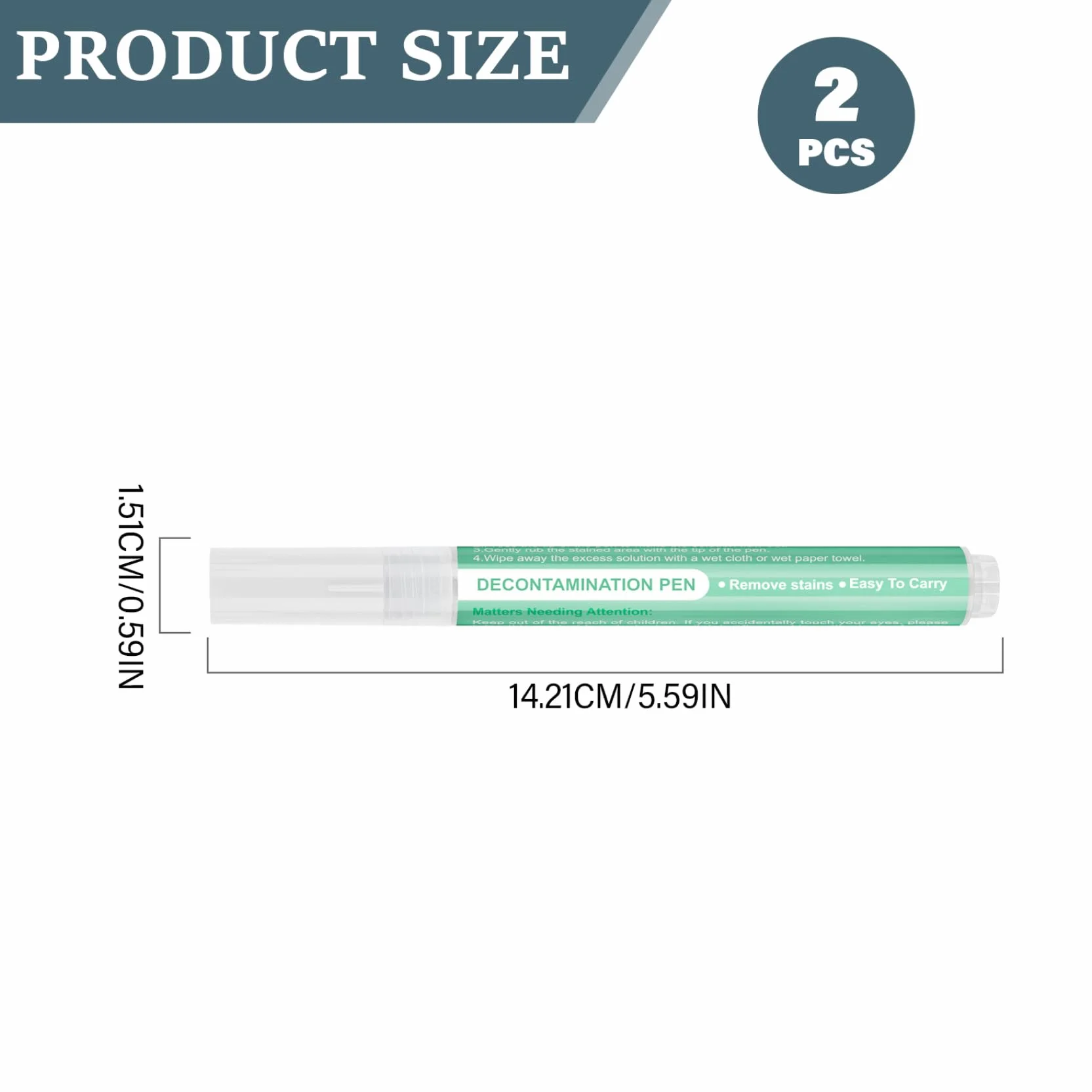 Penna candeggina per indumenti 2 pezzi 5 ml rimozione macchie portatile