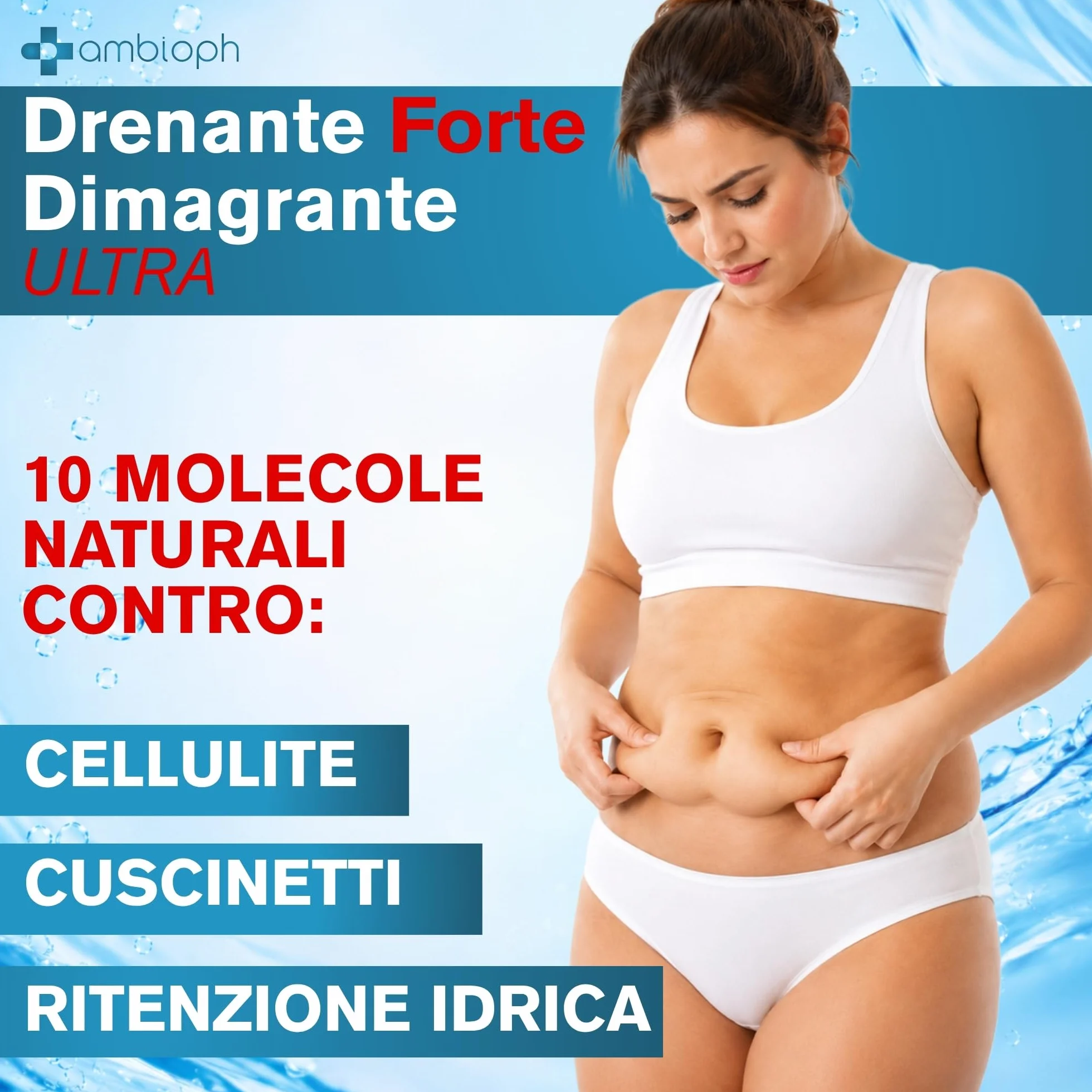Drenante Forte Dimagrante con Bromelina Glucomannano Anticellulite 10 principi attivi