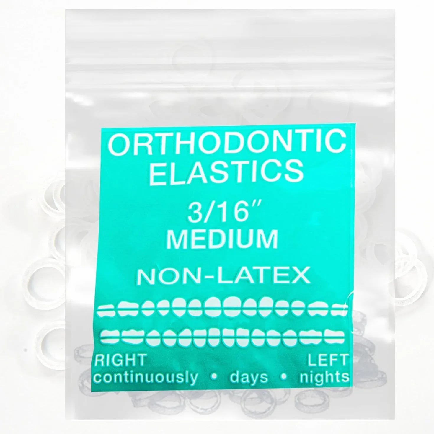 FASCE ELASTICHE Heavy 4.5 OZ ortodontica senza lattice 3/16 con strumento di posizionamento