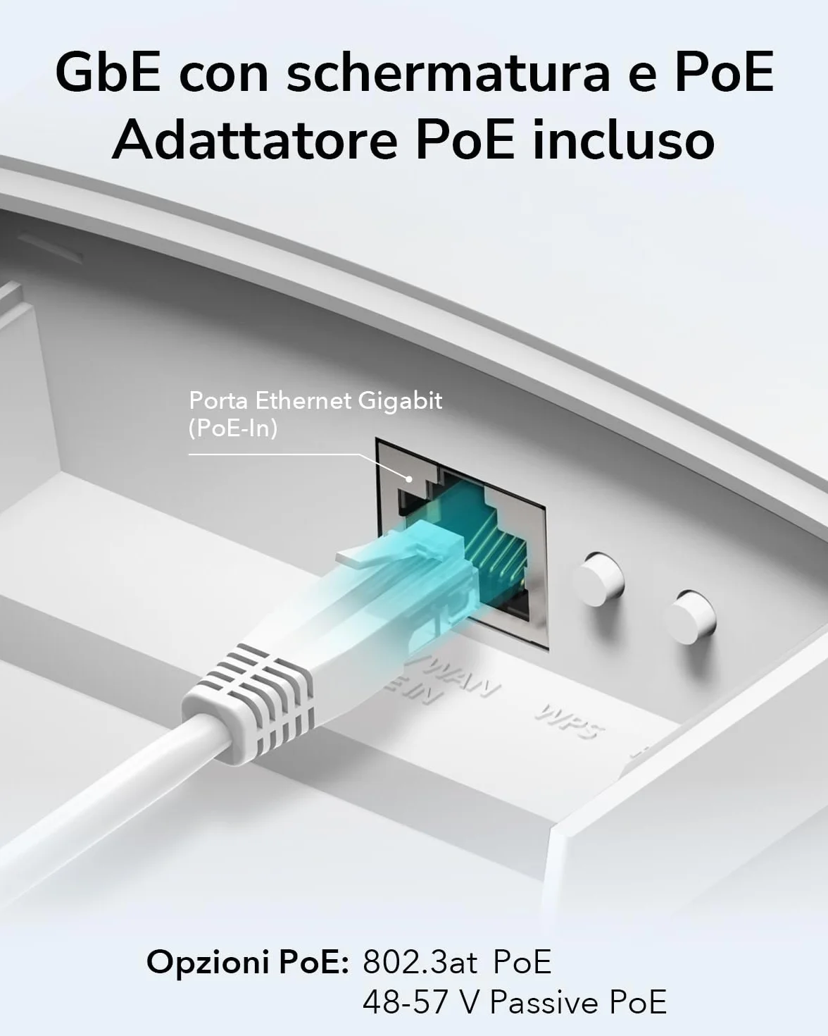 Cudy Punto di Accesso WiFi 6 ad Alta Potenza AX3000 Esterno, IP65 Resistente alle intemperie, Fem Esterne ad Alta Potenza, Porte Gigabit RJ45, Supporto Poe passivo 802.3at o 48~57V, Protezione Contro