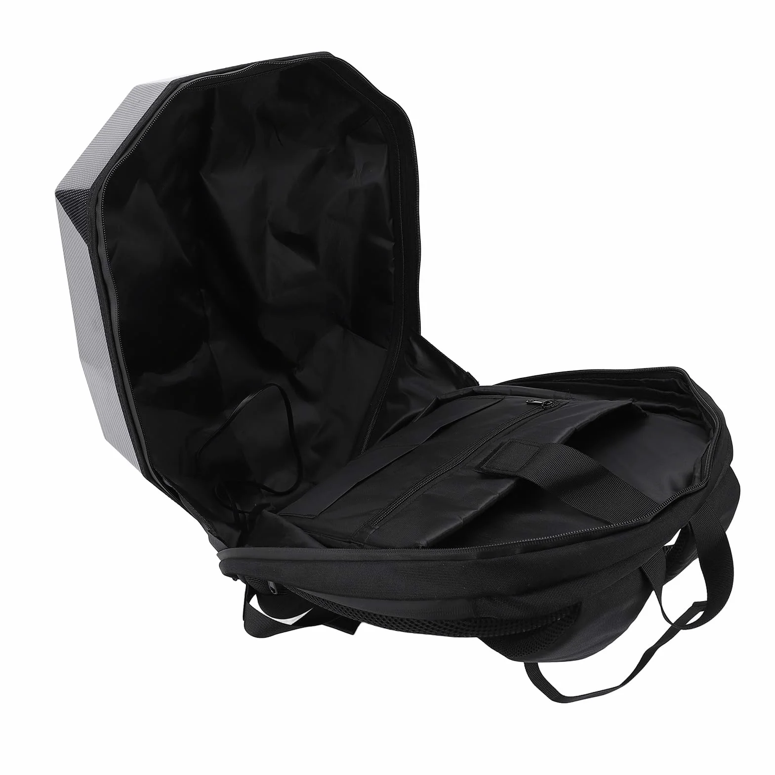 FTVOGUE Zaino per Moto a LED, Borsa per Laptop con Guscio Rigido in PC ABS con Schermo a Colori Programmabile, Display da 60 X 48, Cinghie Regolabili per Ciclismo da Viaggio da Uomo