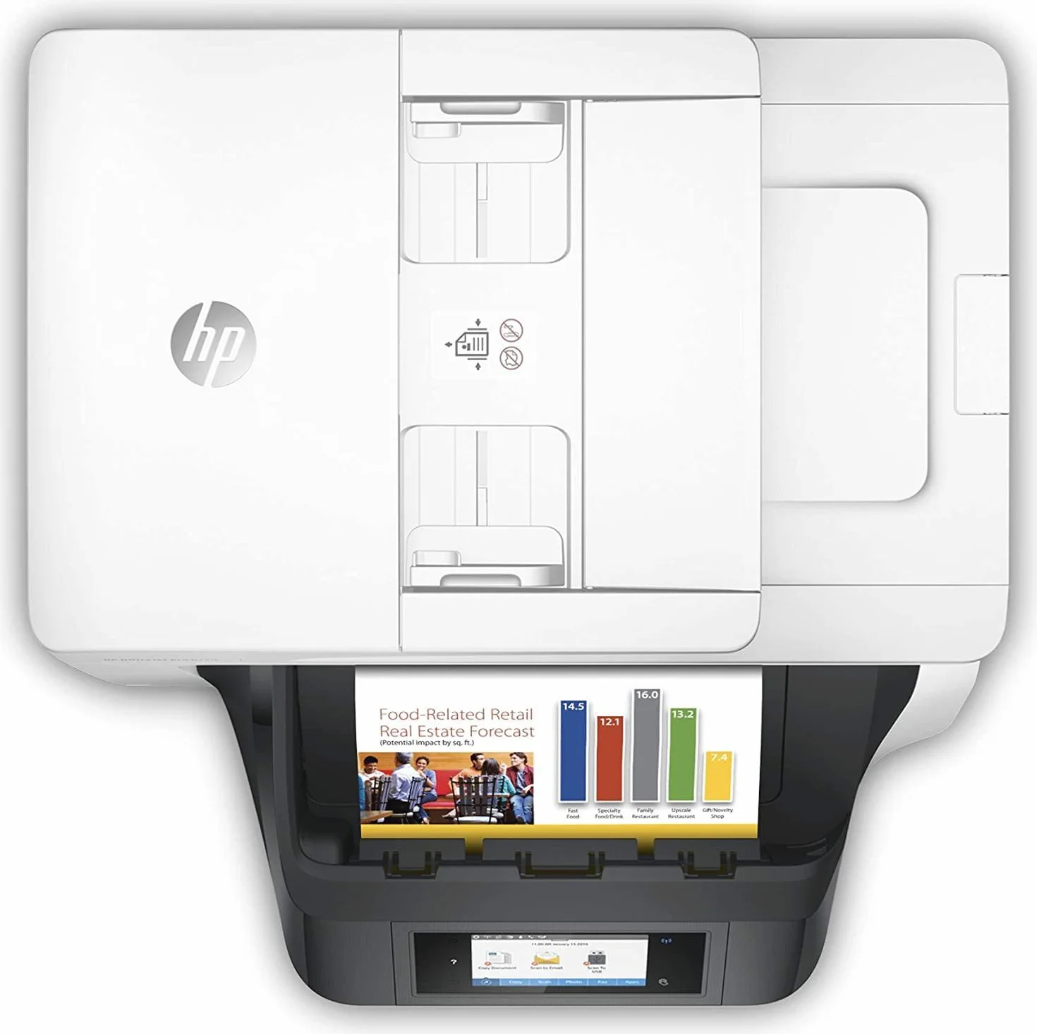 HP OfficeJet Pro 8730 D9L20A, Stampante Multifunzione A4 a Getto di Inchiostro, Stampa fronte/retro automatica, 36 ppm, Scansiona, Copia, Fotocopia, Fax, USB, Wi-Fi, Ethernet, HP Smart, Bianca