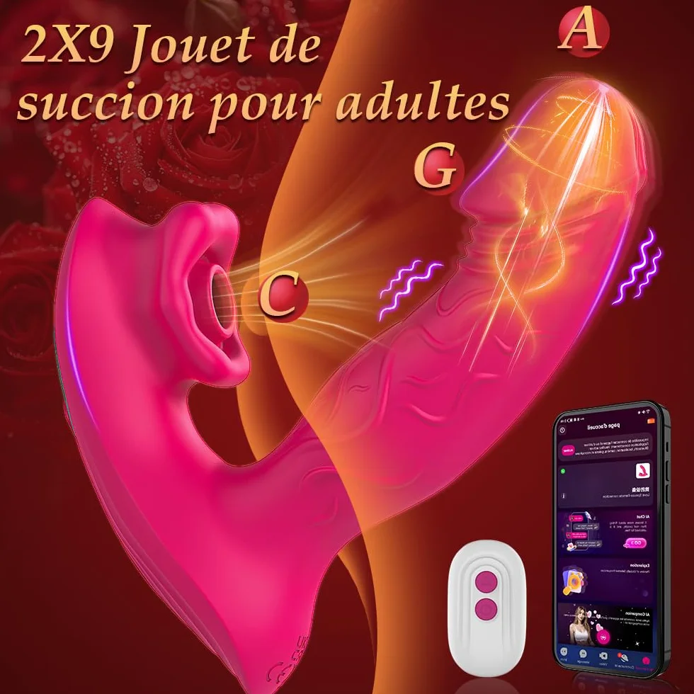 Vibratore Clitoride Donna Professionale Wireless con Telecomando App 9 Modalità
