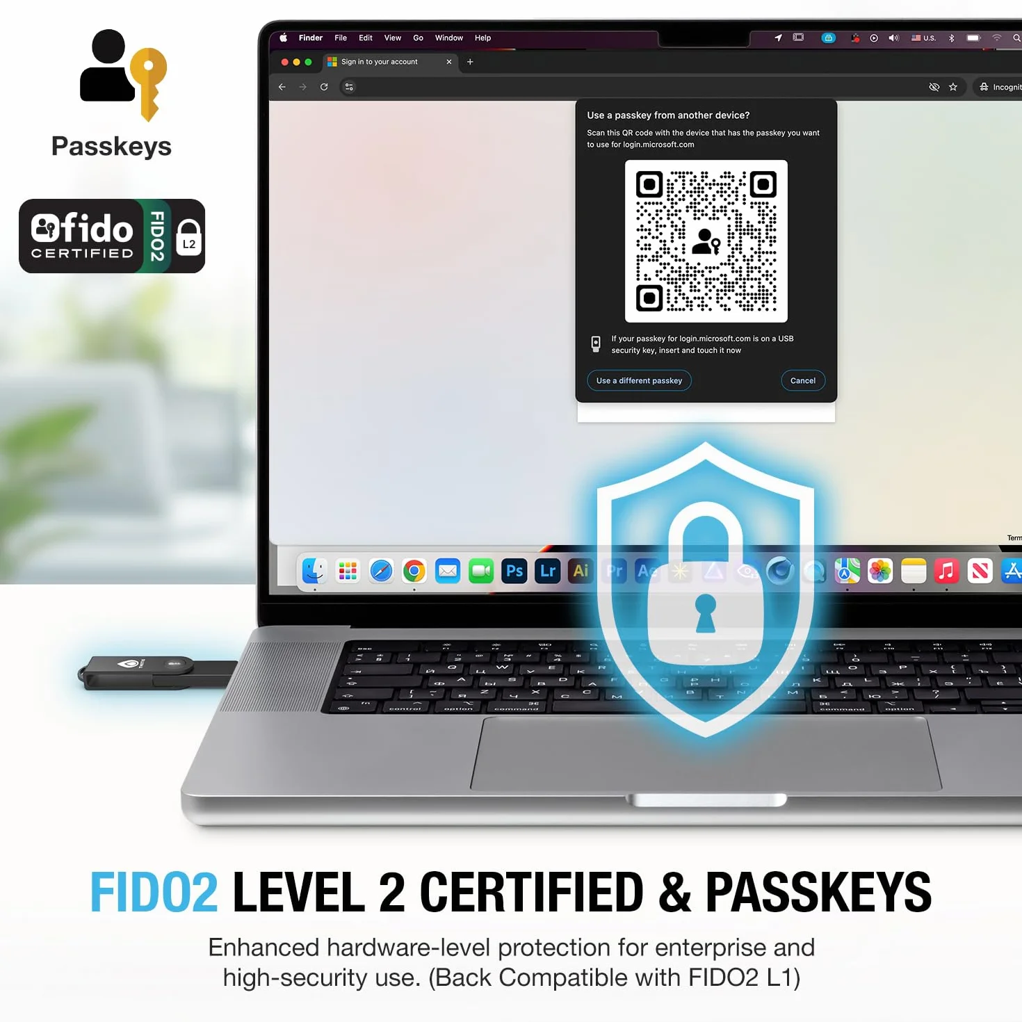 Thetis Pro-C FIDO2 (L2) Chiave di Sicurezza Passkey con USB C & NFC, Autenticatore TOTP/HOTP APP, Autenticazione a Due Fattori FIDO 2.0 2FA MFA, Supporta Windows/macOS/Linux/Gmail/Facebook/Dropbox
